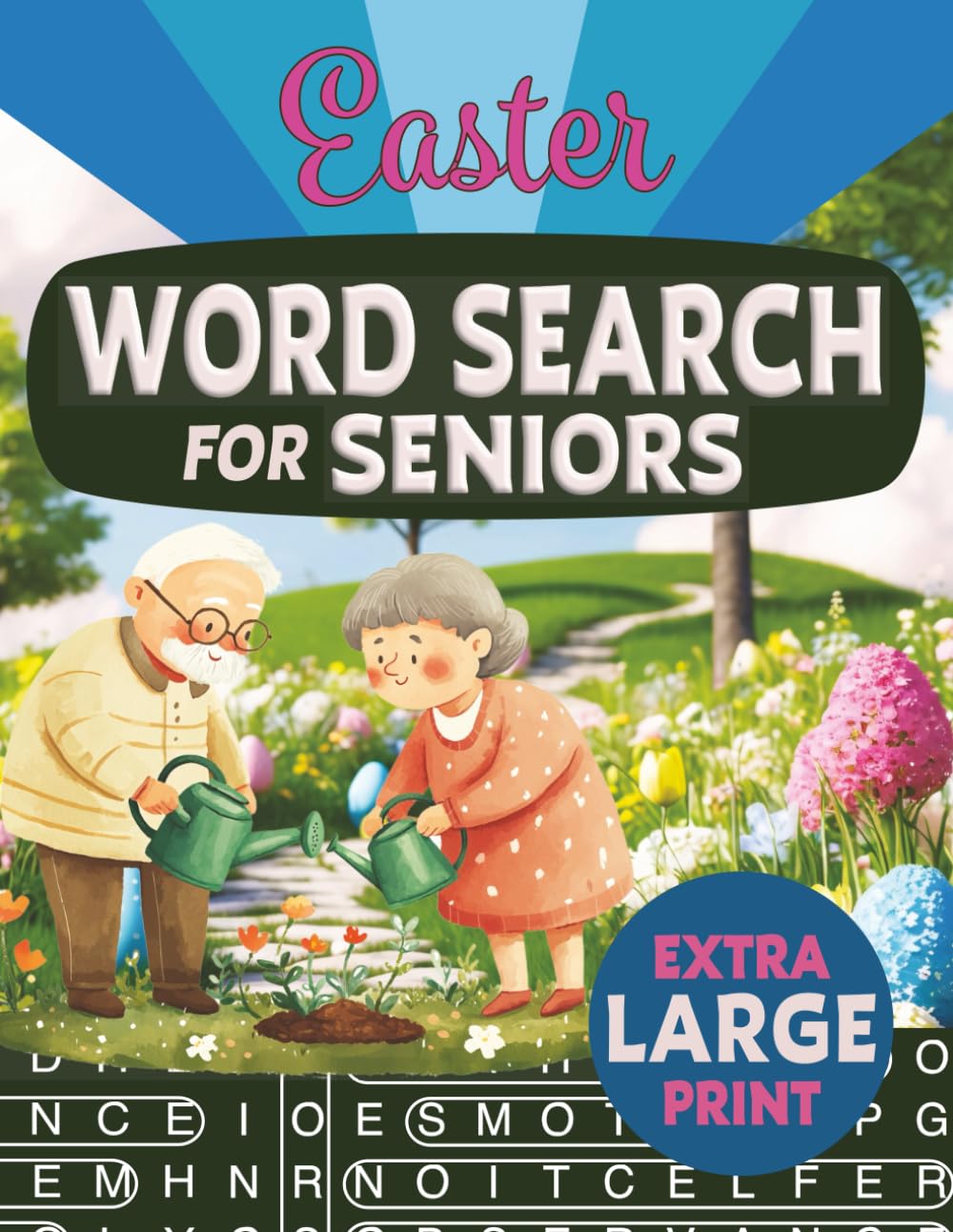 Easter Word Search for Seniors: Extra Large Print Relaxing Anti-Eye Strain Word Find Puzzles