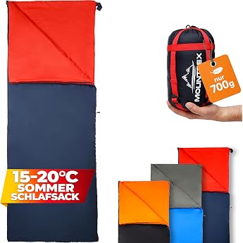 Mountrex&reg; Sleeping Bag - Small Pack Size &amp; Ultralight (730 g) Summer Blanket Sleeping Bag - Outdoor Summer Sleeping Bag - Cam