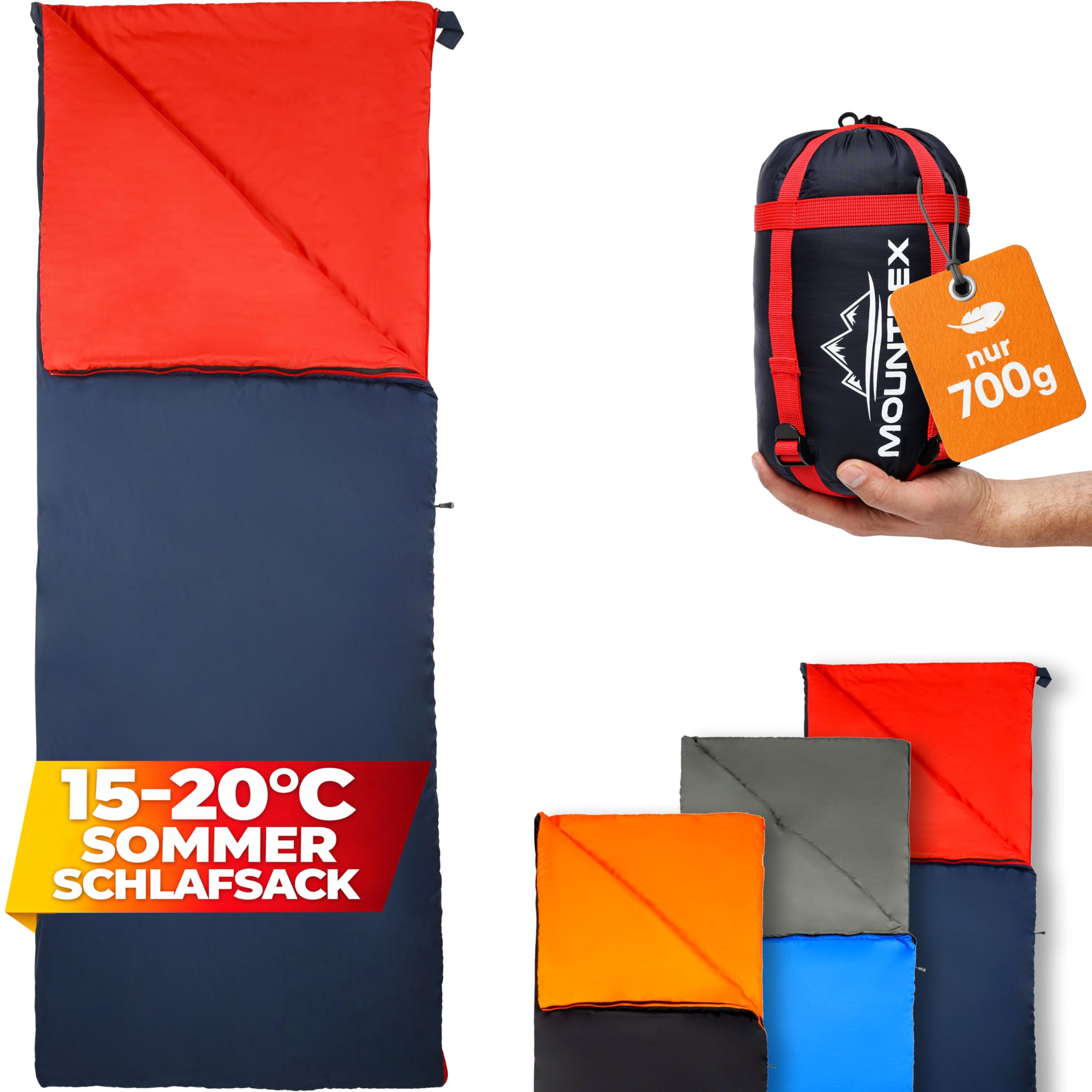 MOUNTREX Schlafsack - Kleines Packma & Ultraleicht (700g) Sommer  Deckenschlafsack - Outdoor Sommerschlafsack  Camping, Reise, Festival   Koppelbar : Amazon.de: Sport & Freizeit