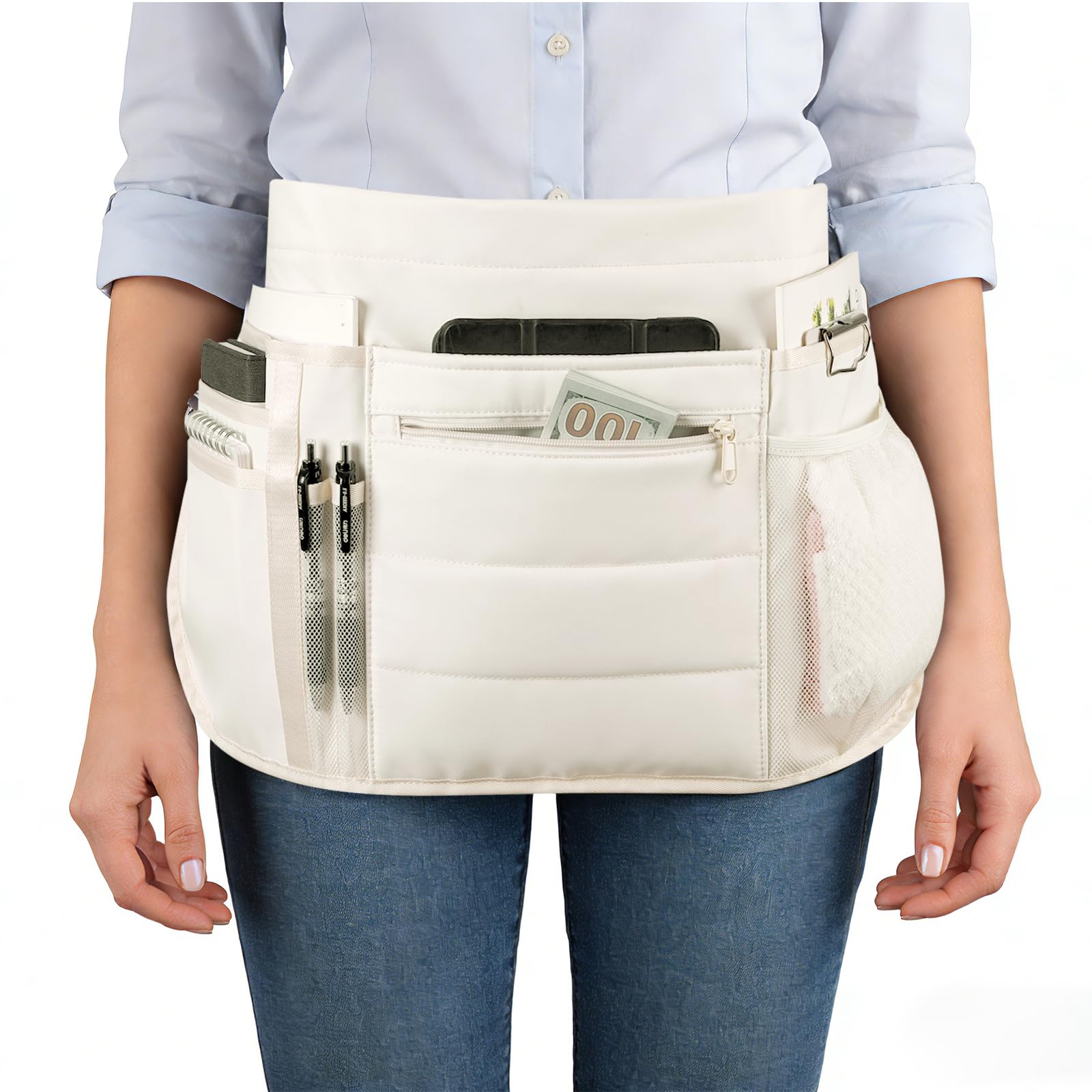 Waitress Server Apron with Multiple Pockets