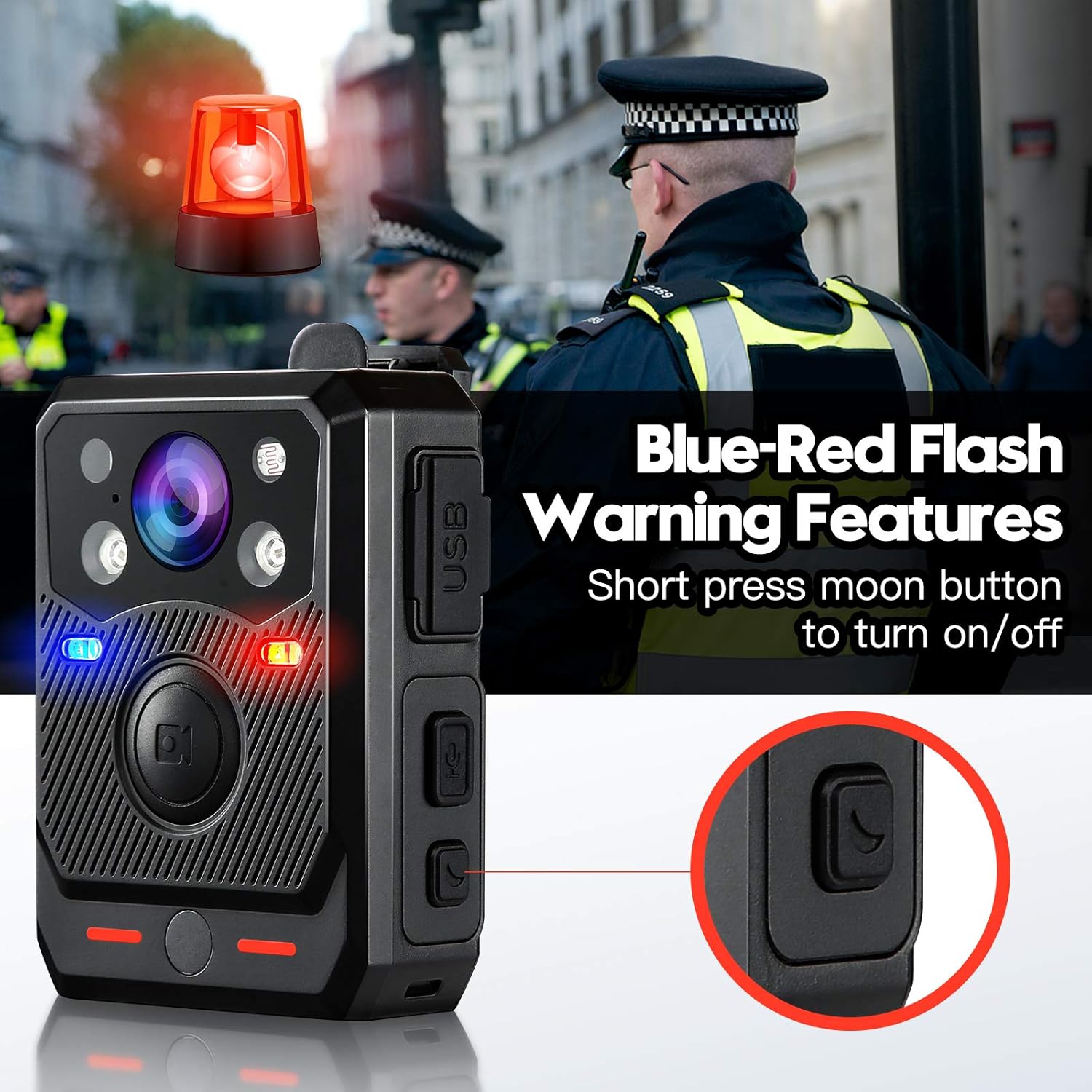 Exсluѕіvе Dіѕсоunt 90% Prісе BOBLOV 64GB/128GB B20 Body Camera Full 1080p Police Body Camera Removable SDCard Up to 128G Support Night Vision and Red/Blue Light for Police Patrol Security Stuff Big Rec Button (1#128GB)
