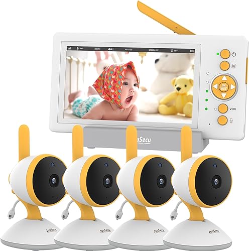Monitor de bebé con cámara y audio con batería de 30 horas de duración, pantalla HD 720P de 5 pulgadas, monitor de bebé sin audio bidireccional