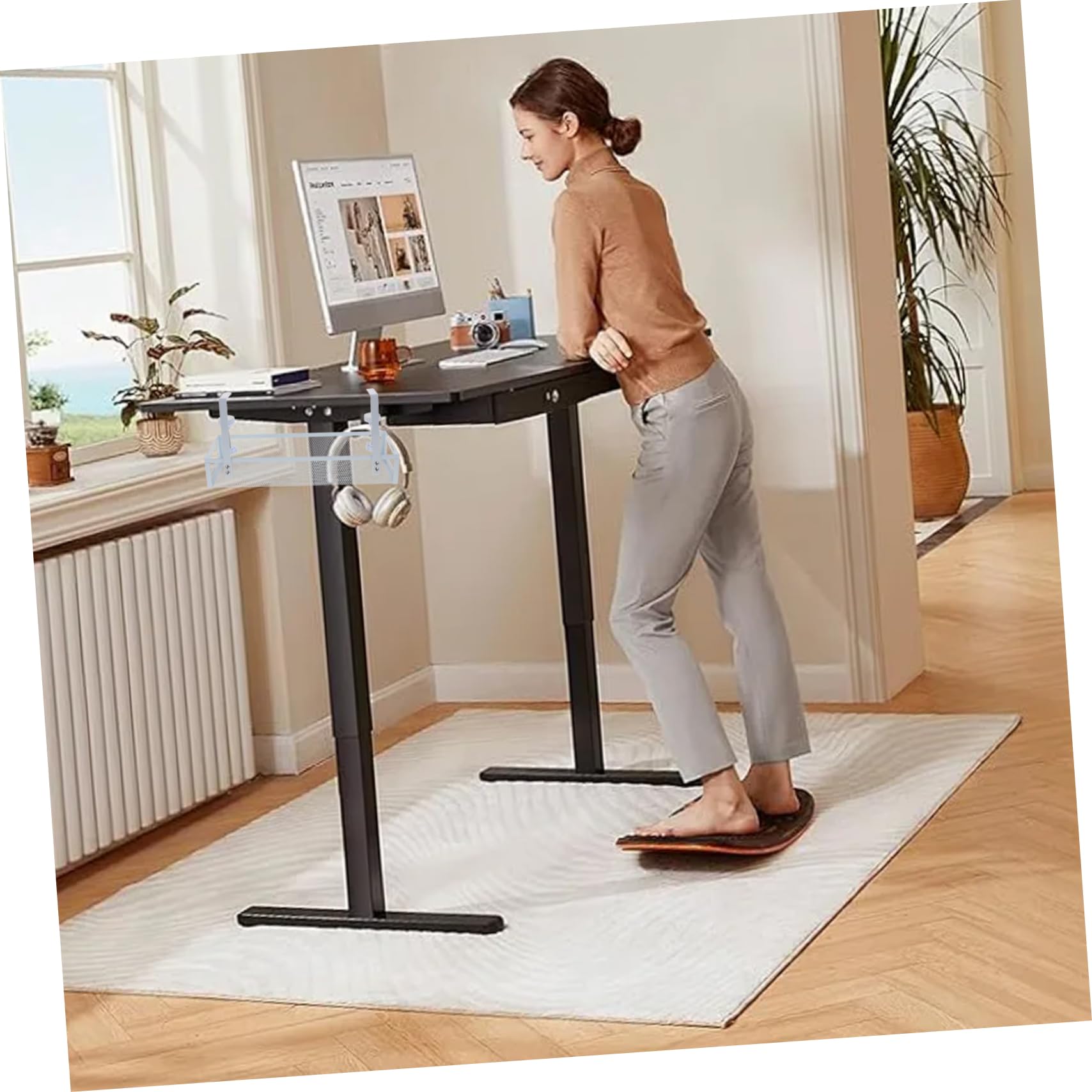 Organizator Kabli Pod Biurko z Praktycznym Zestawem Duża Pojemność Kable Adaptery i Hubs Usb Design Łatwy Montaż Oszczędność Miejsca
