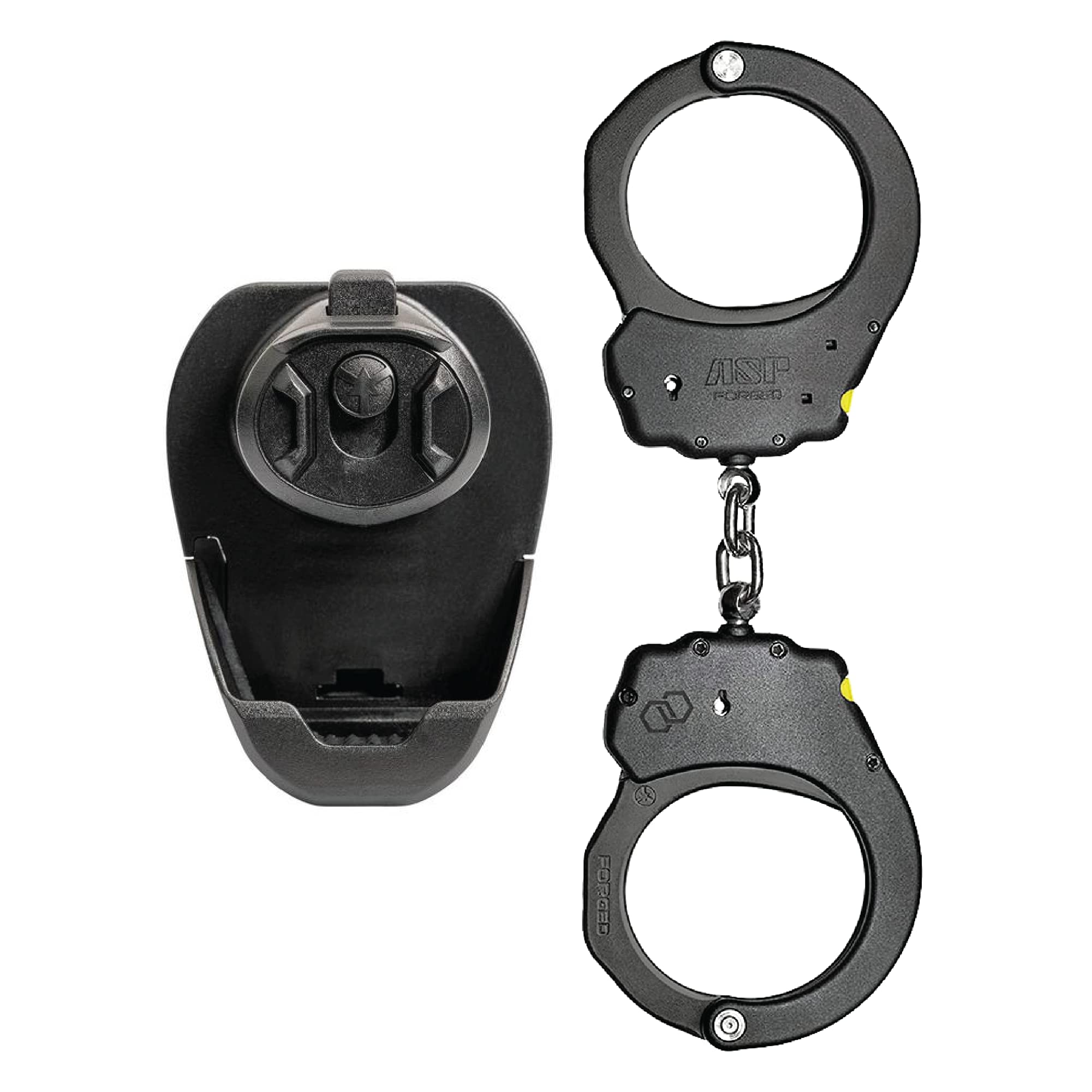 ASP Exo Case with Ultra Plus Chain Handcuffs, Handcuffs and Case for Duty Belt, Police Vest, or Belt Pouch, Duty Belt Accessories, Police Gear, Law Enforcement Gear, and Security Guard Equipment