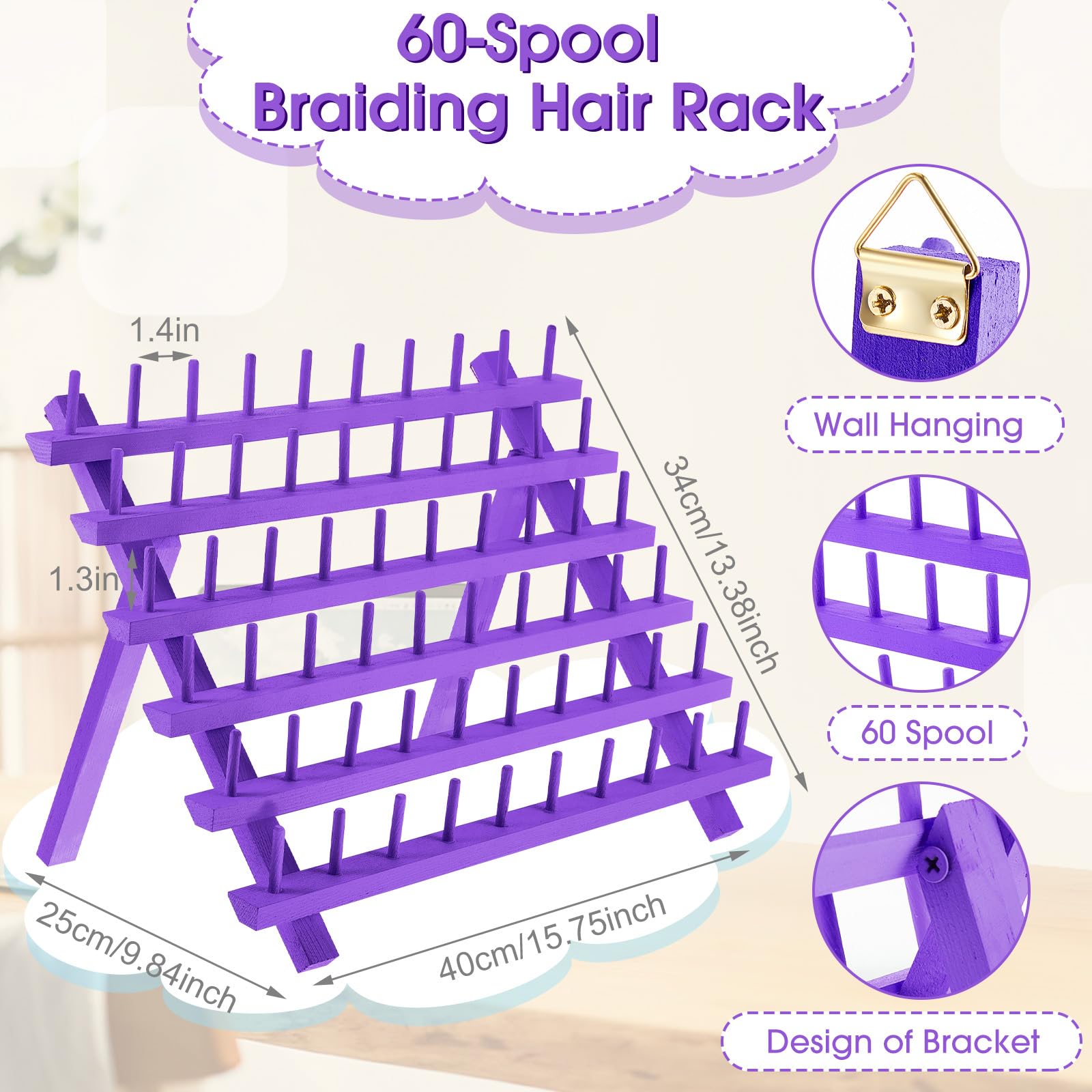 Juexica 19-Piece Hair Braiding Rack and Styling Tool Set