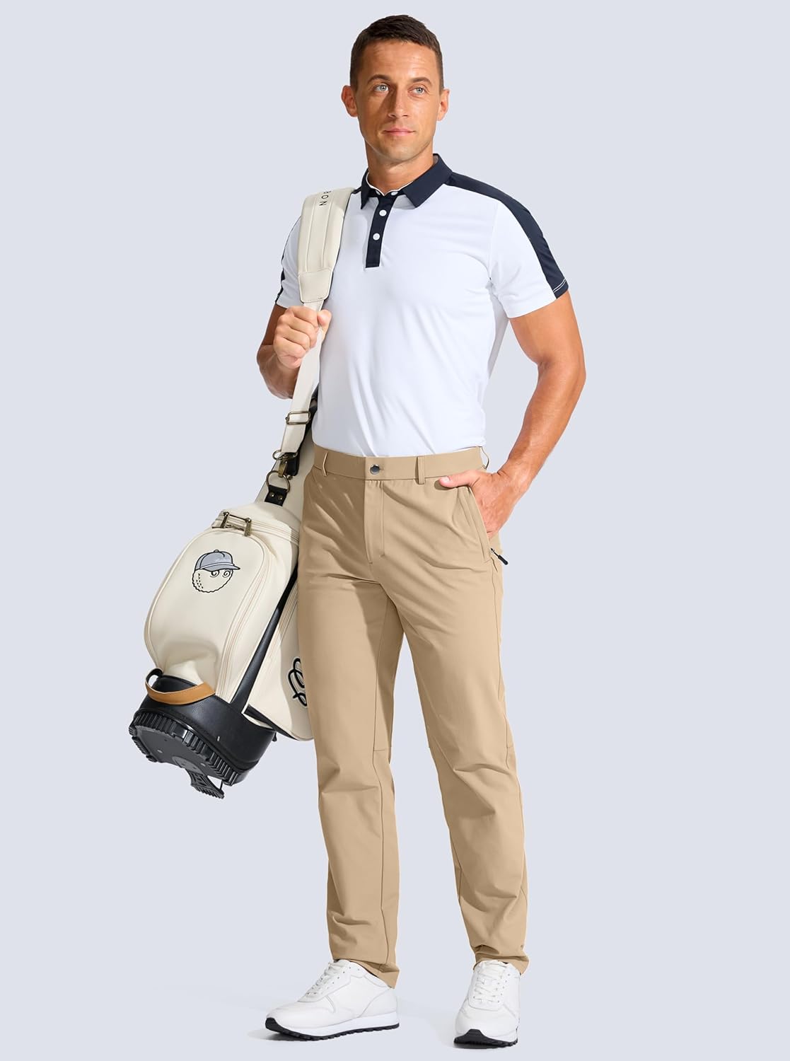 Men's Golf Pants - 30"/32"/34" Slim Fit Stretch Lightweight Dress Pants for Men with Zipper Pockets Casual Work - Image 6