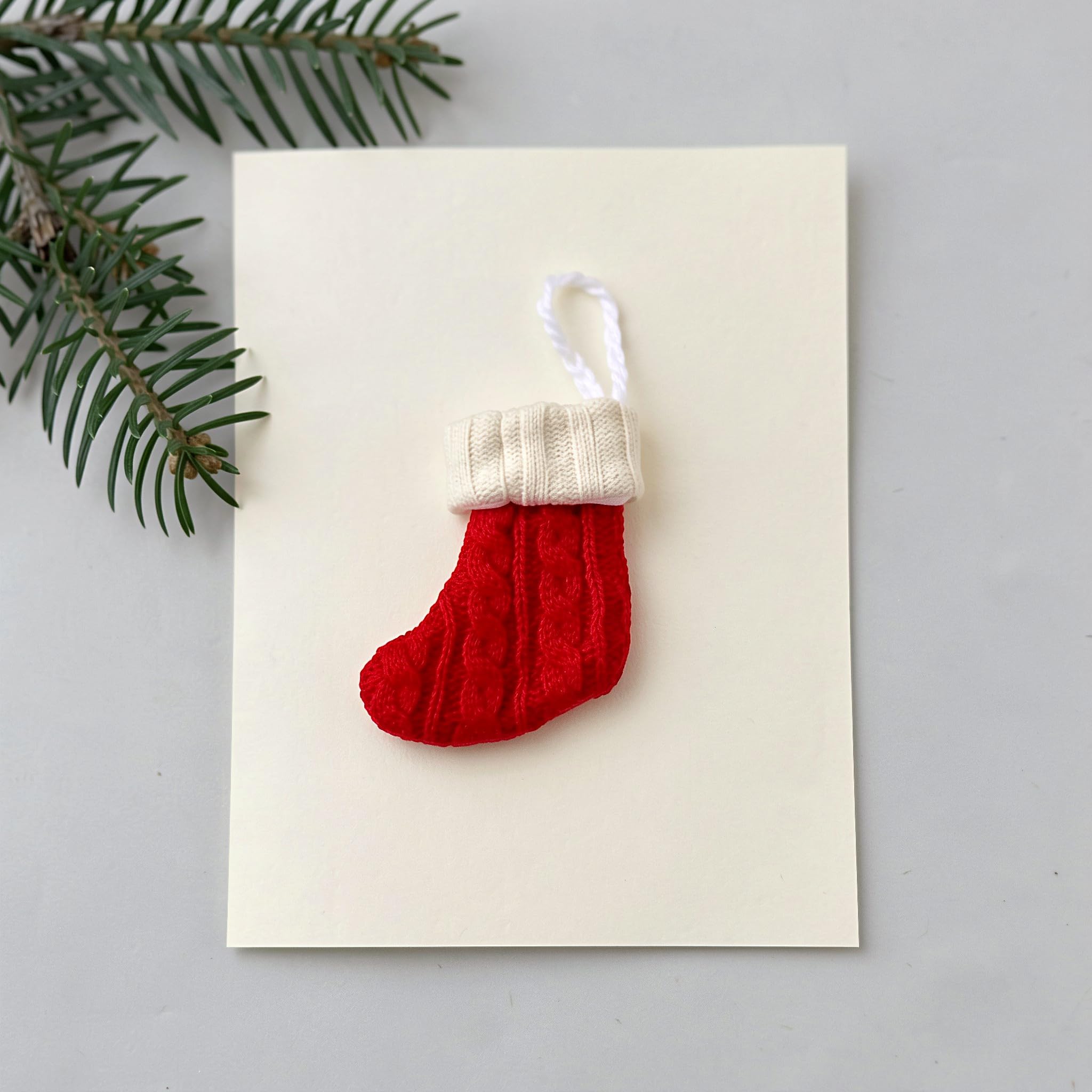 VICASKY 12 Mini Calcetines navideños de Punto para Colgar en el árbol de