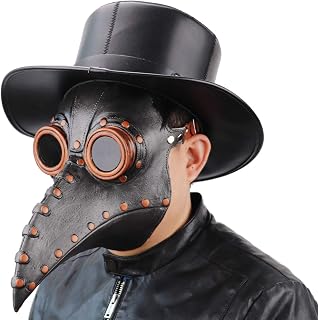 Plague Doctor Crow Mask, Steampunk Long Nose Bird Beak Mask for Halloween Costumes Cosplay Party