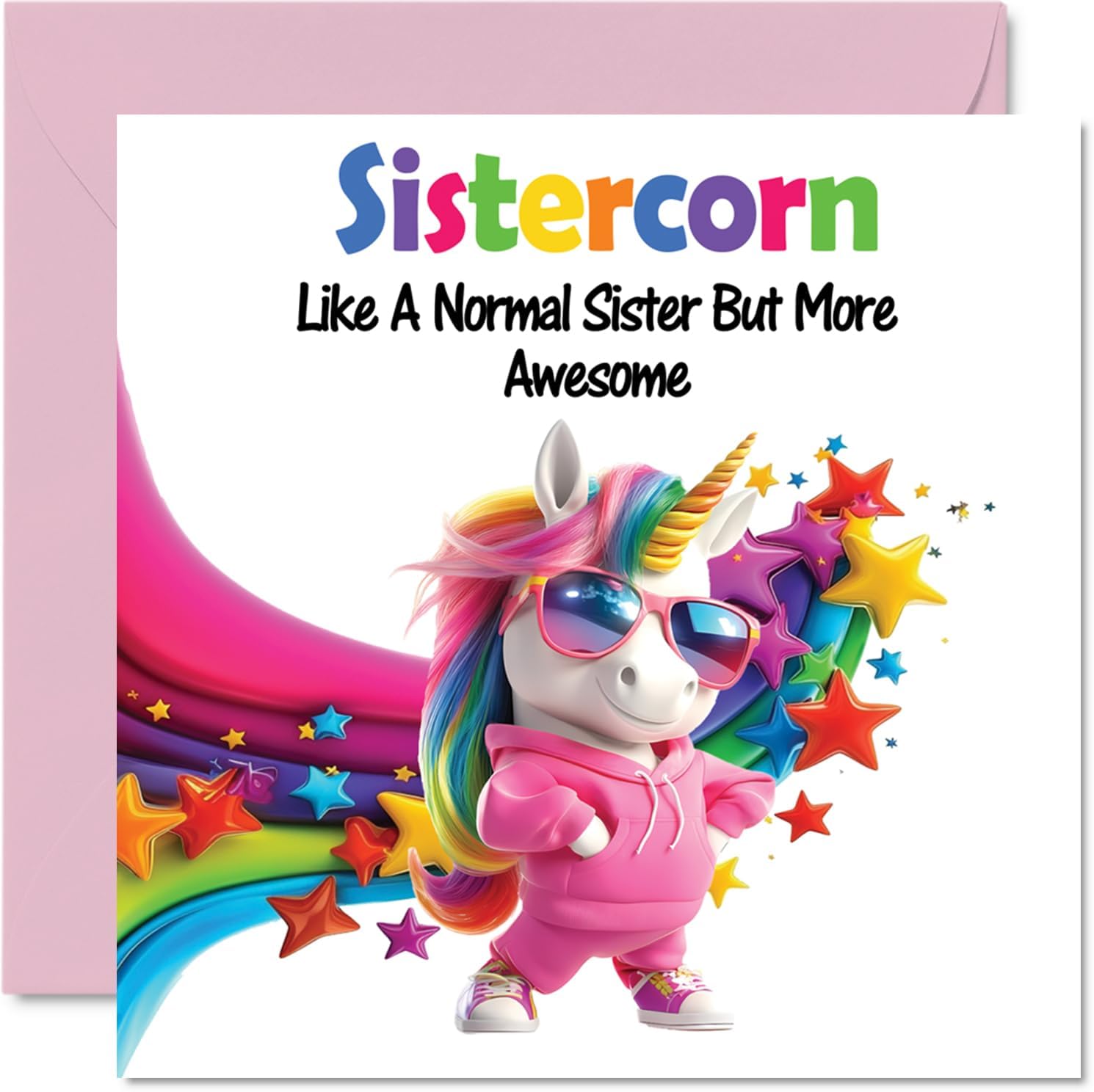Stuff4 Auntie Birthday Card - Awesome Auntiecorn - Happy Birthday Card for Auntie Aunt from Nephew Niece, 5.7 x 5.7 Inch Unicorn Bday Greeting Cards