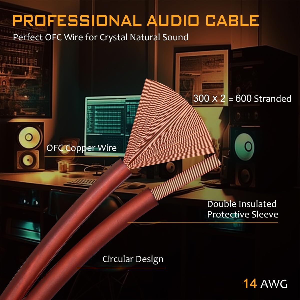 VVFLED 2 Pack High-end OFC Bi-wired Speaker Cable with Banana Plugs - Image 4