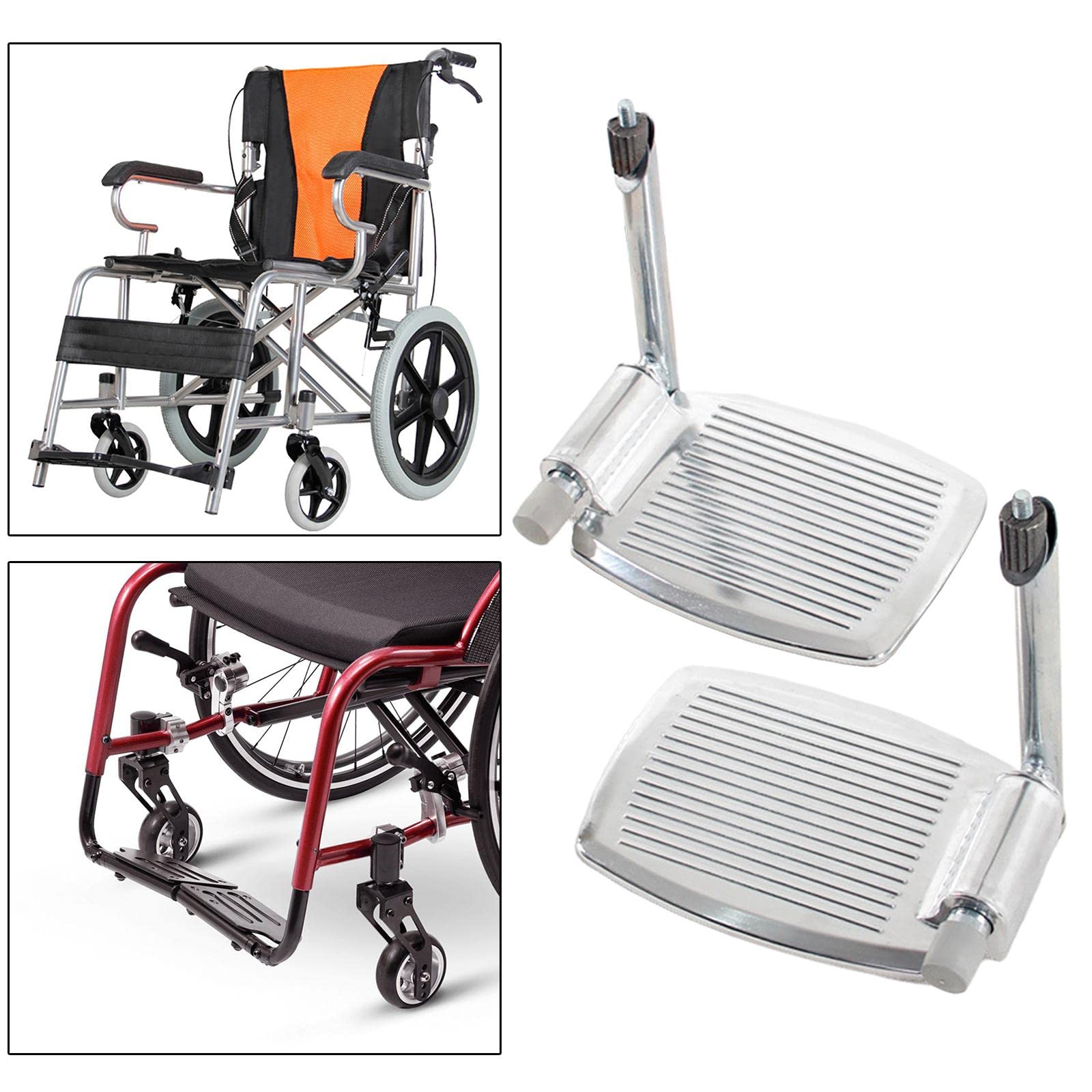 Reposapiés para Silla de Ruedas Duradero, Desmontable, de Alta Calidad, a Prueba de Arañazos, Manual, para Sillas de Ruedas, Pedal Universal, Piezas P, Aluminio con poste