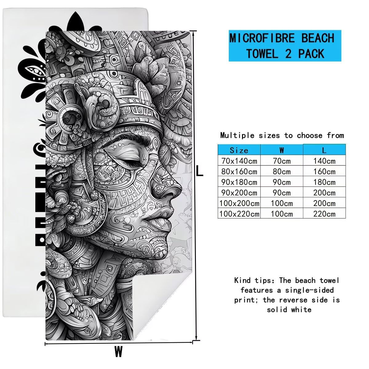 Telo Mare Microfibra, Telo Mare Grande 100x220cm 2 Pezzi, Asciugamano Palestra Donna Asciugatura Rapida, Antisabbia Asciugamano Microfibra, Leggero Asciugamani Palestra per Regalo (Marocco) -4330