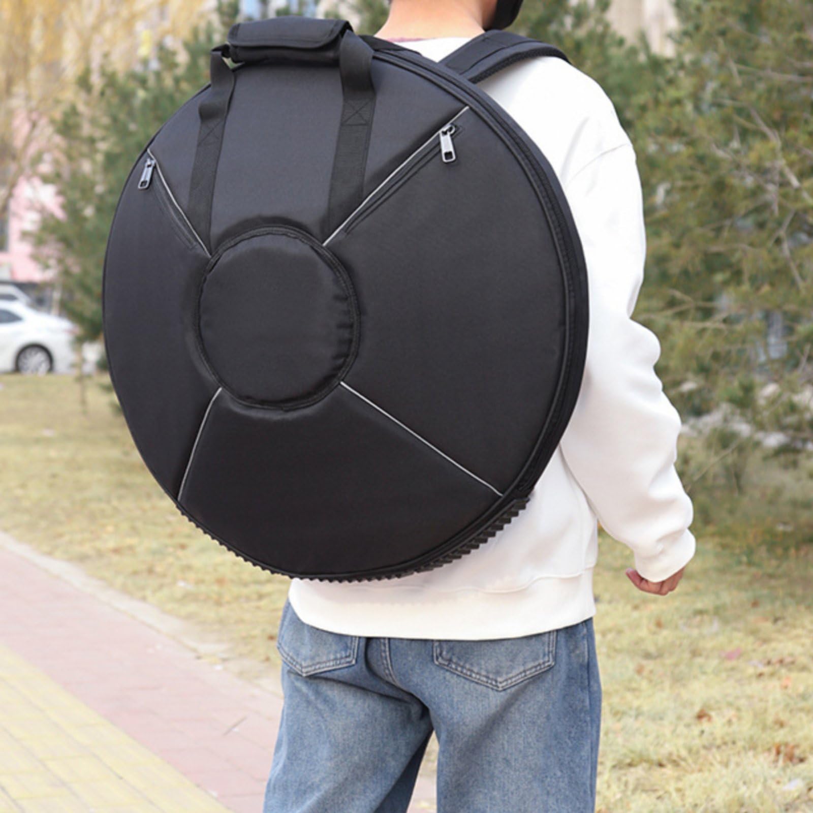 Harilla Housse de Batterie Sac d'Instrument Étui Tambour Protection Coussinée Oxford Polyester Robuste Port à Dos et Main Poche Avant Utile Adaptée aux Répétitions Leçons Scènes Trajets