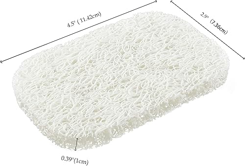 Miniatura 4 de Snowkingdom Paquete de 4 soportes protectores de jabón blanco para barra de jabón, almohadilla elevadora autodrenante, construcción porosa,