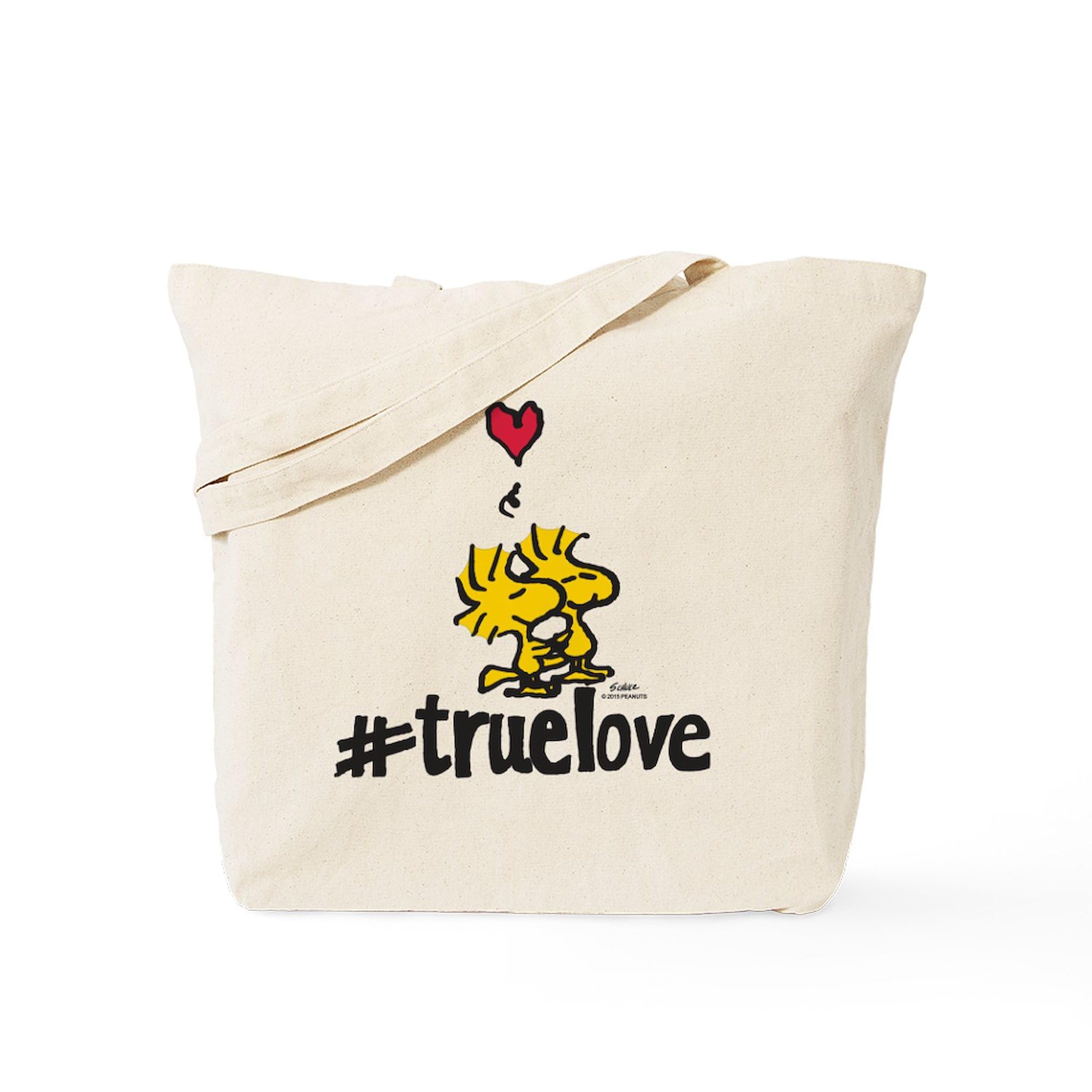 CafePress Woodstock True Love Reusable Natural Beige Canvas Shopping Bag