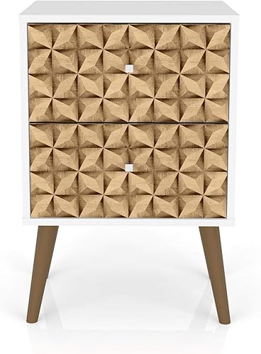 Miniatura 6 de Manhattan Comfort Liberty Mesita de noche moderna de mediados de siglo con cajones, mesita de noche para dormitorio y sala de estar, decoración de