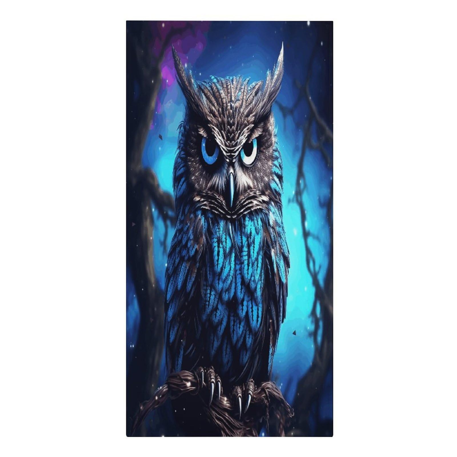 VstaDank Blue Owl Beach Towel Microfiber Oversized Beach Blanket Super Absorbent Soft Pool Bath Towel Sand Free Quick Dry Travel Towels Gifts for Yoga Sports Adults 30" X 61"