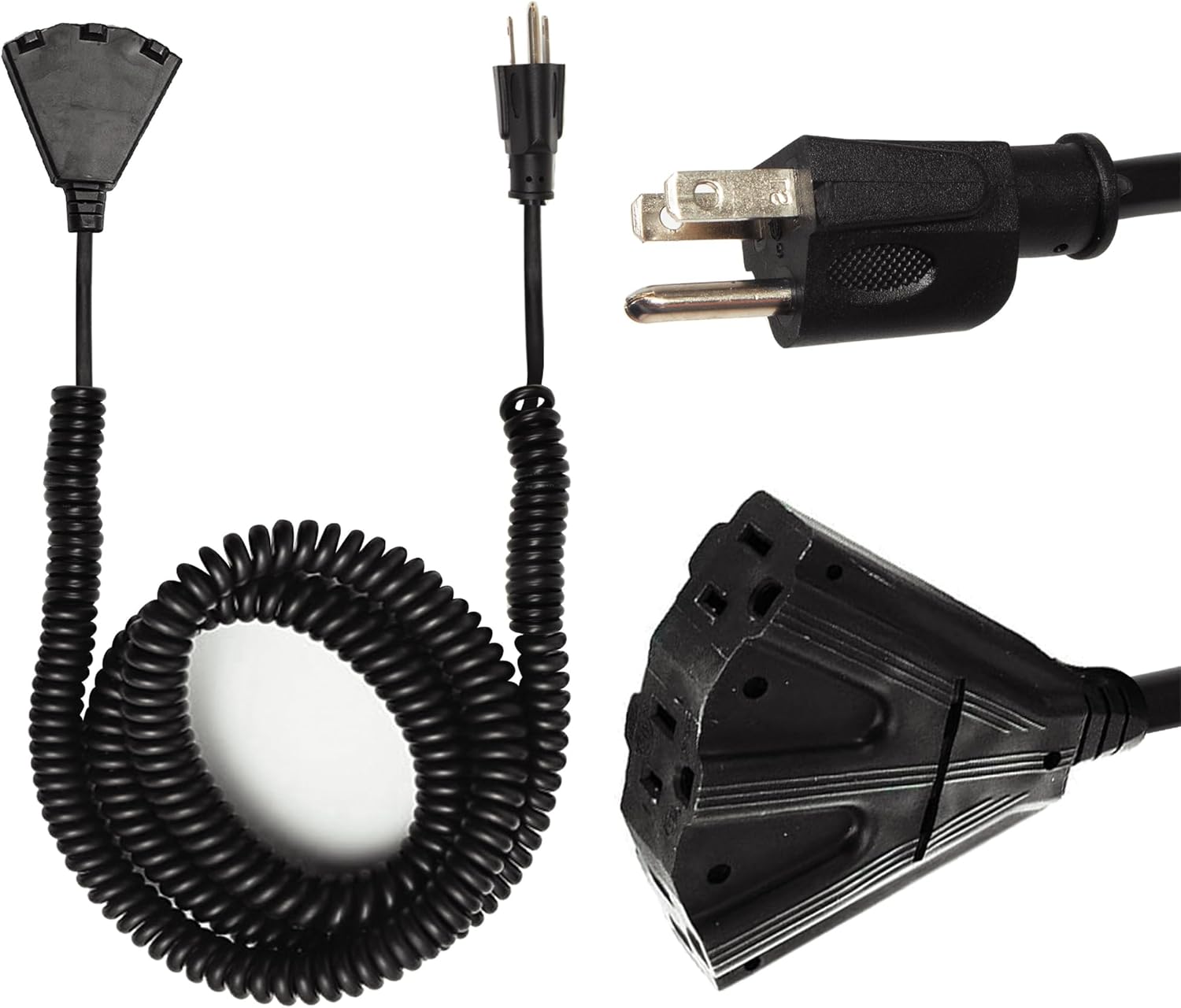 Iron Forge Cable SJEOW 3 Outlet Coiled Extension Cord