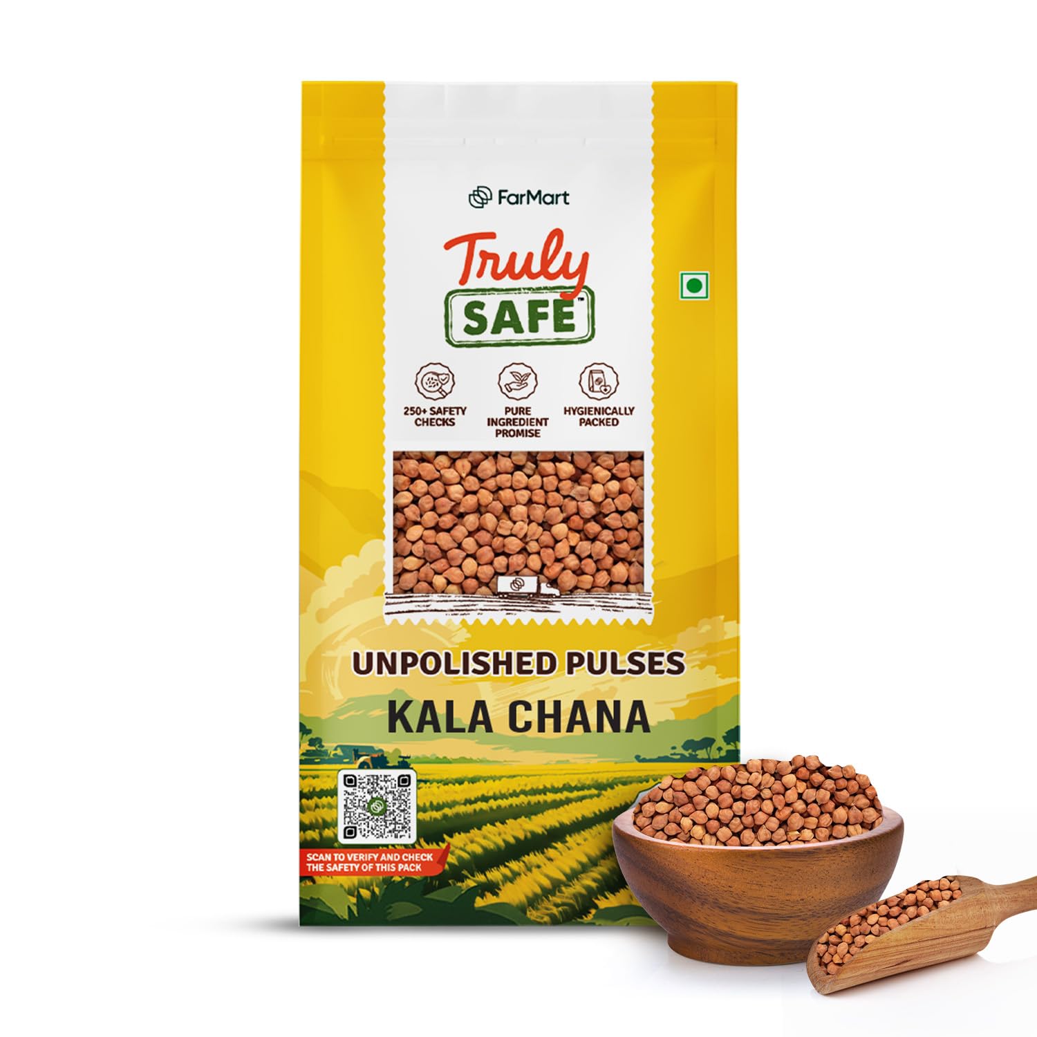Truly Safe Unpolished Kala Chana 500g | Black Chickpeas | Desi Chana | 250+ Lab Tests | High Protein & Fibre | No Artificial Colours or Preservatives | Ideal for Chana Masala, Sundal & Indian Cooking-image-47