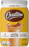 Vista 2 de Ovaltine Classic - Mezcla de bebida en polvo de malta, 12 onzas (paquete de 2) con pajitas de papel By The Cup