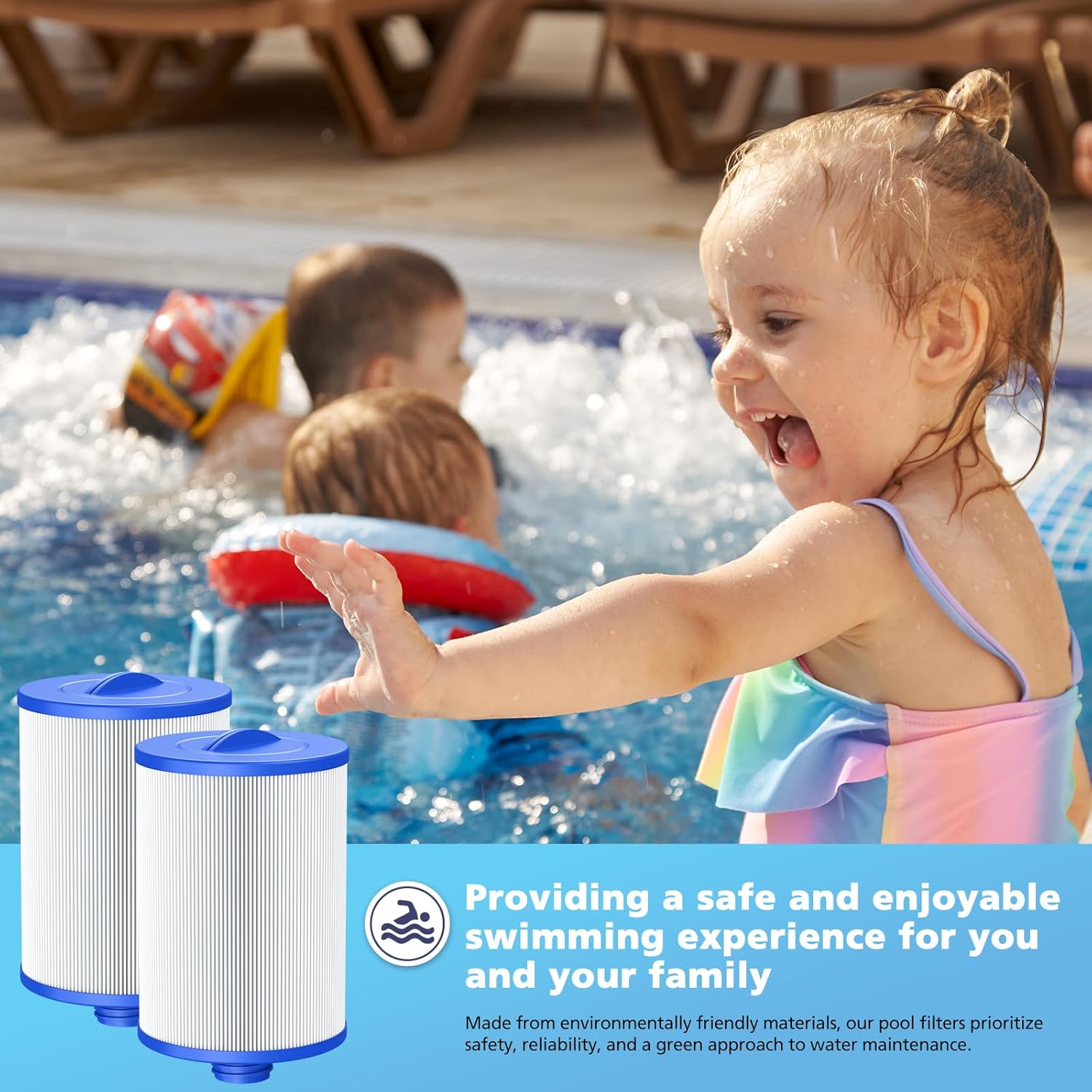 6CH-940 Spa Filter Cartridge Replacement for Unicel, Pleatco PWW50P3, Filbur FC-0359, Aber 03FIL1400, Waterway 817-0050 Front Access Skimmer, Viking Pool Hot Tub Filter Screw SAE Thread Filter 2 Pack - Image 10