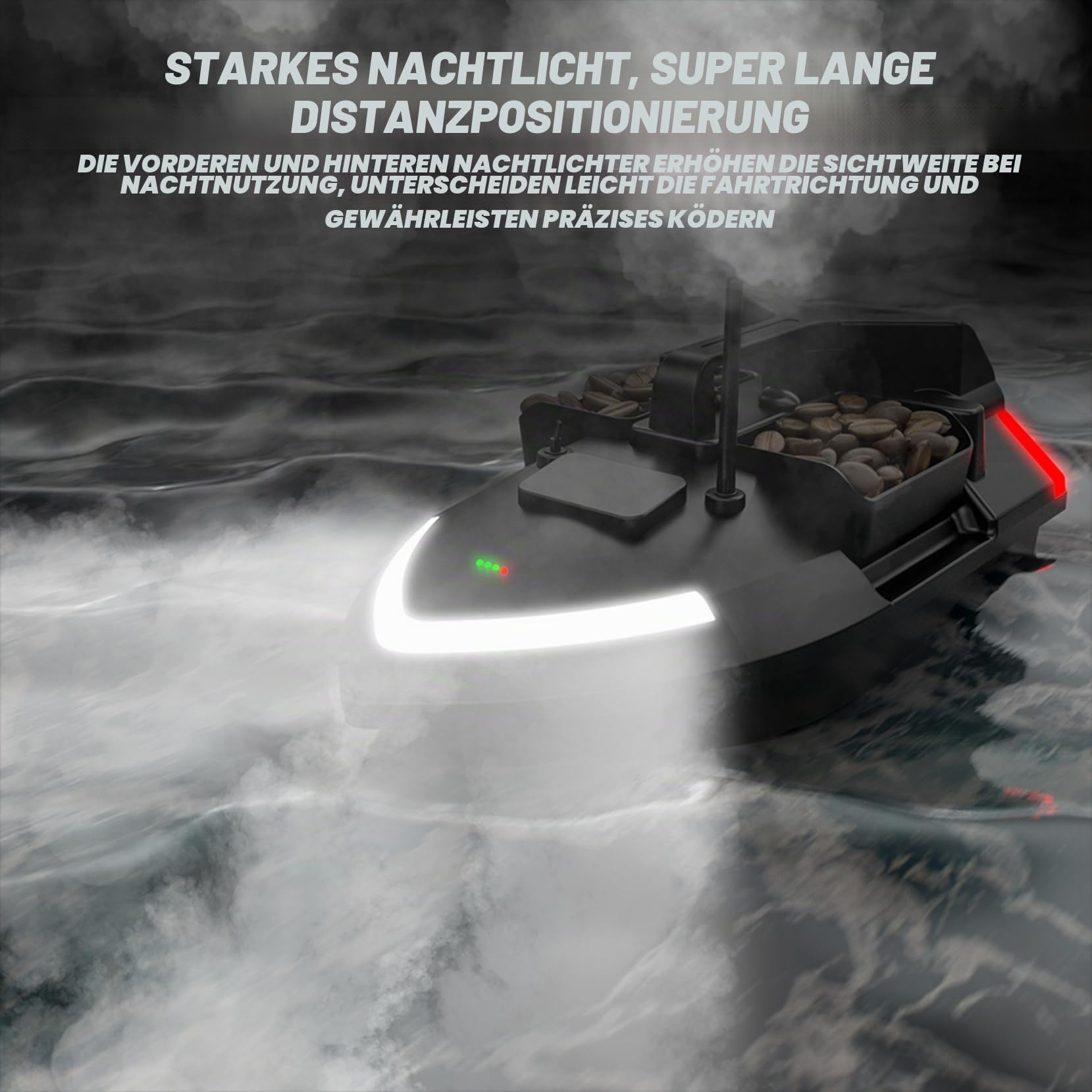 Angelköder-Boot RC Boot 500M Entfernung GPS Köder-Boot GPS Postion Mit Doppel Motors,12000mAh,40 Speicherpunkten