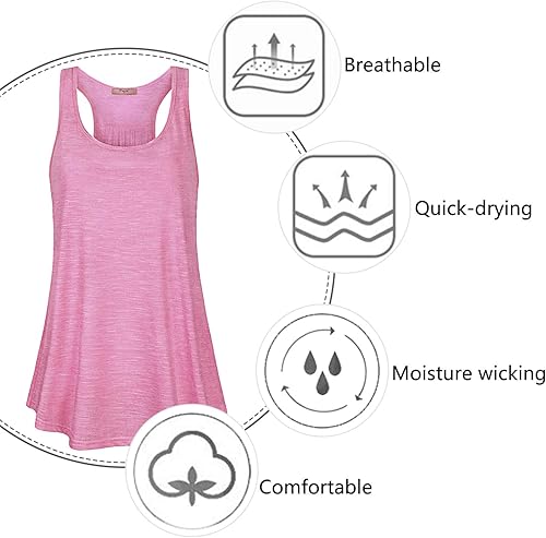 Miniatura 8 de Cestyle - Camiseta sin mangas para mujer, cuello redondo, corte holgado, para entrenamiento