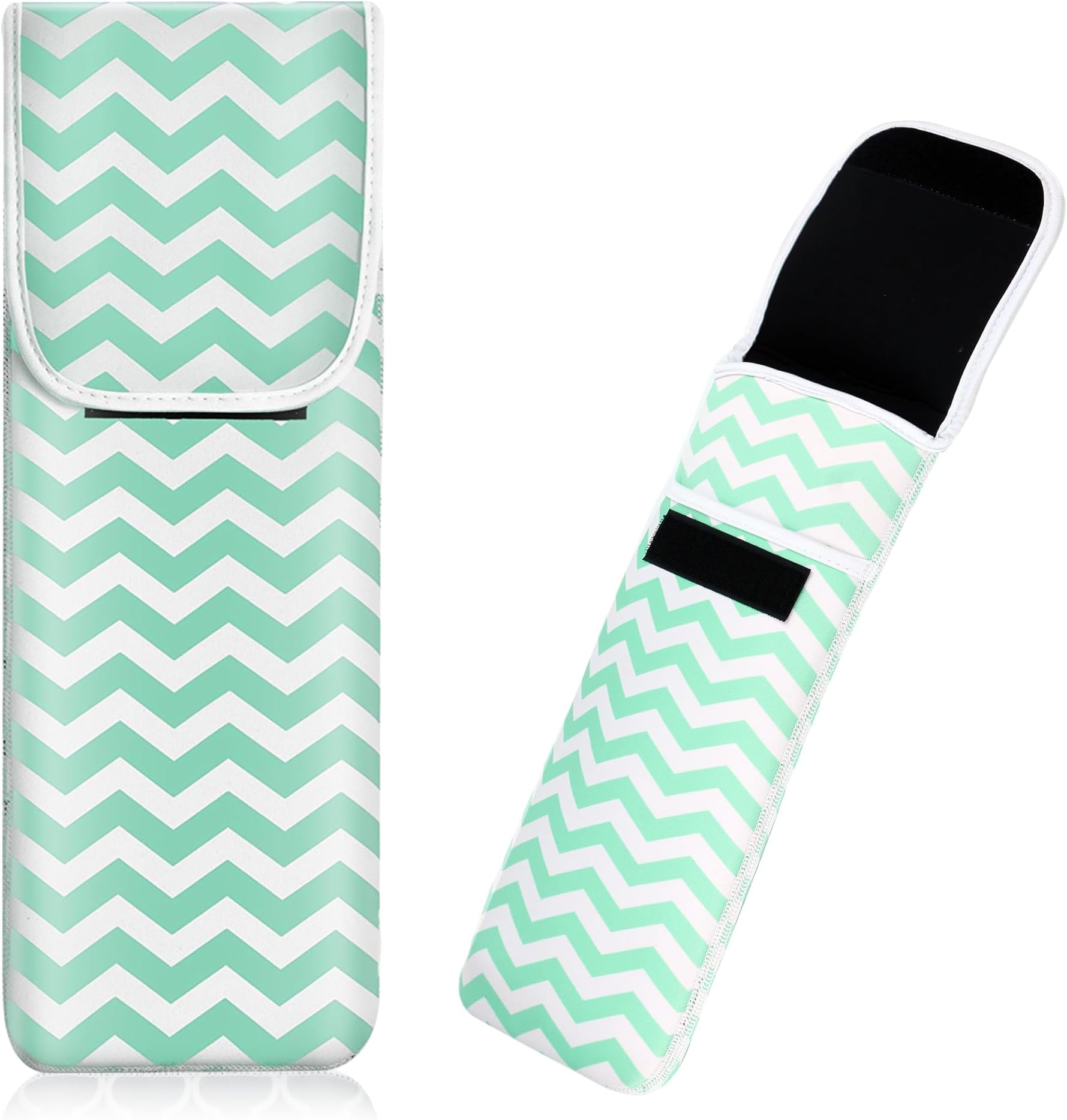 Women's Heat Resistant Neoprene Curling Iron Holder Flat Iron Curling Wand Travel Storage Cover Case Bag Pouch -Water-Resistant (Blue)