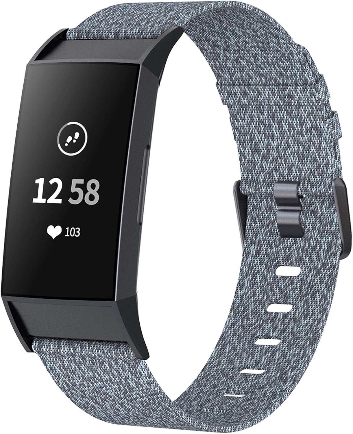 NANW Woven Bands Compatible with Fitbit Charge 4 / Charge 3 Bands/Charge 3 SE, Soft Breathable Fabric Replacement Wristbands Strap Sports Accessories for Women Men, Large Small