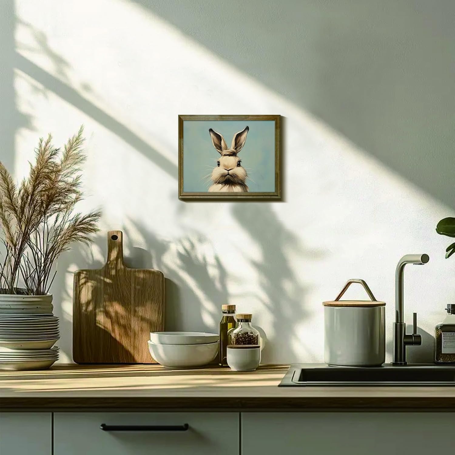 RETRART Vintage Easter Bunny Wall Art Antique Rabbit Print, Muted Spring Decor, Vintage Rabbit Wall Decor Cottagecore Style for Bedroom & Living Room (8x10 Inch, Unframed) image 2