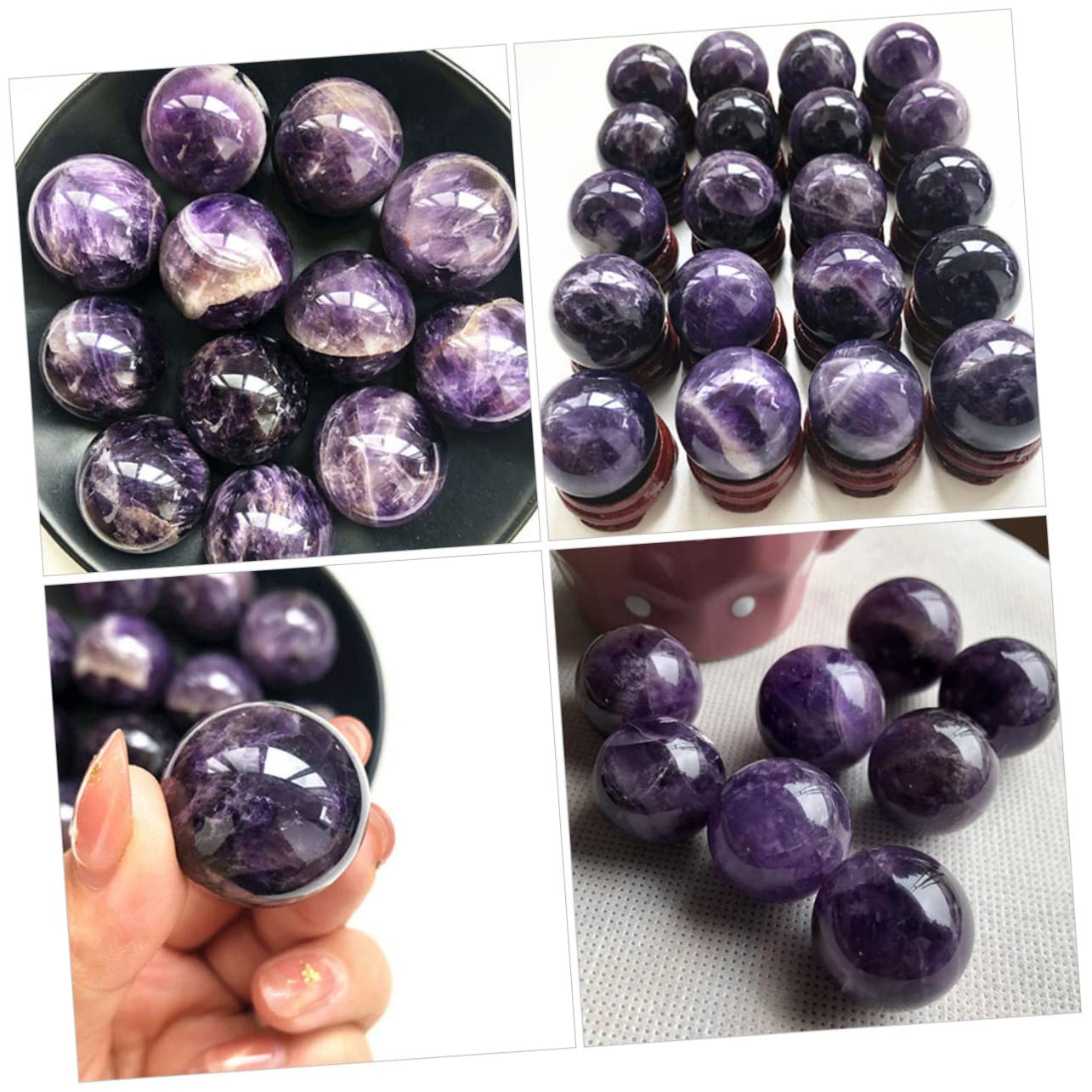 DECHOUS 3pezzi Palla di Cristallo Decorativa per Ufficio e Casa Sfera di Cristallo Naturale Ornamento Leggero e Portatile per Decorazioni Chic e Regali Speciali