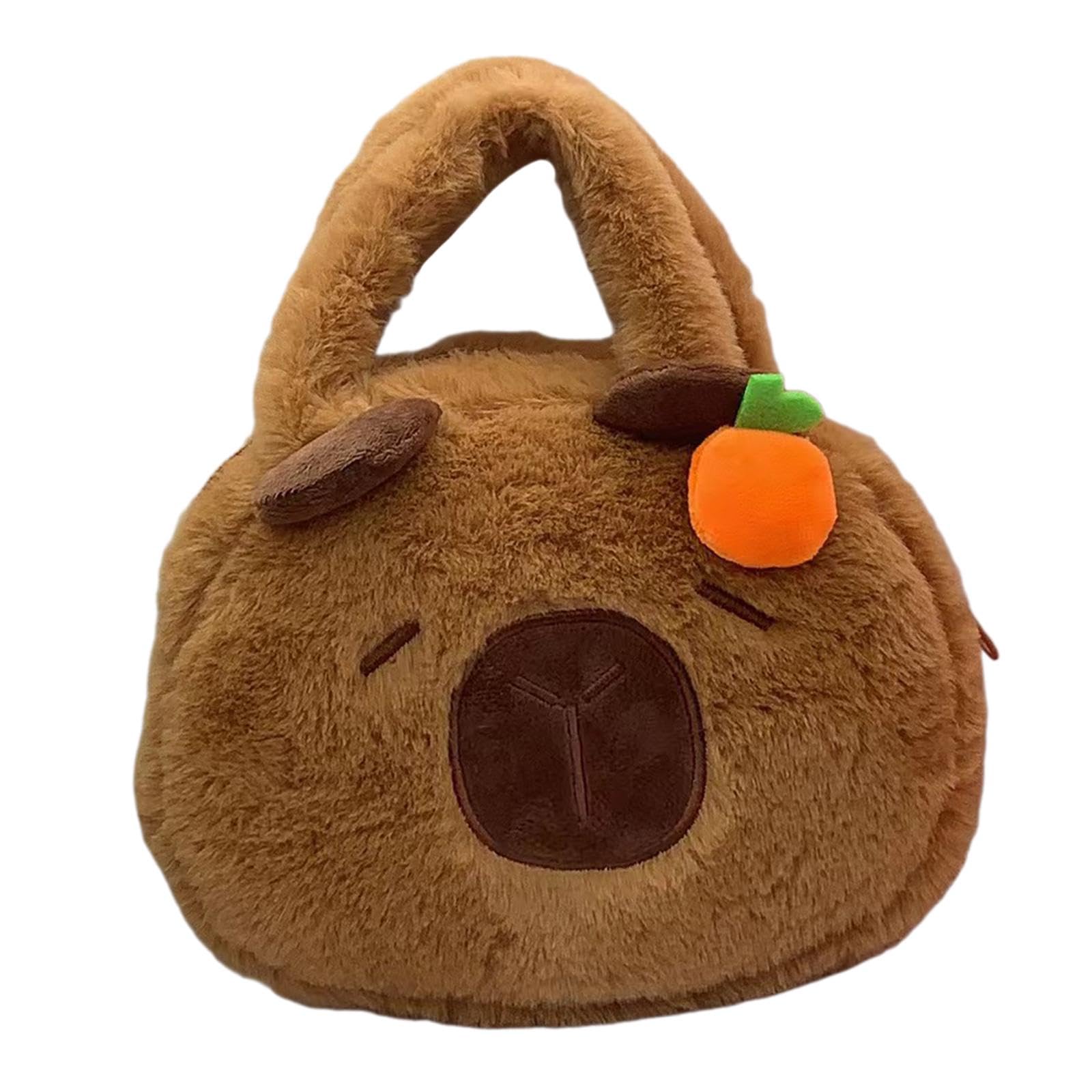 Capybara Handbag Plush Toy Bag Plush Shoulder Bag for Travel Birthday Casual Style C-image-25