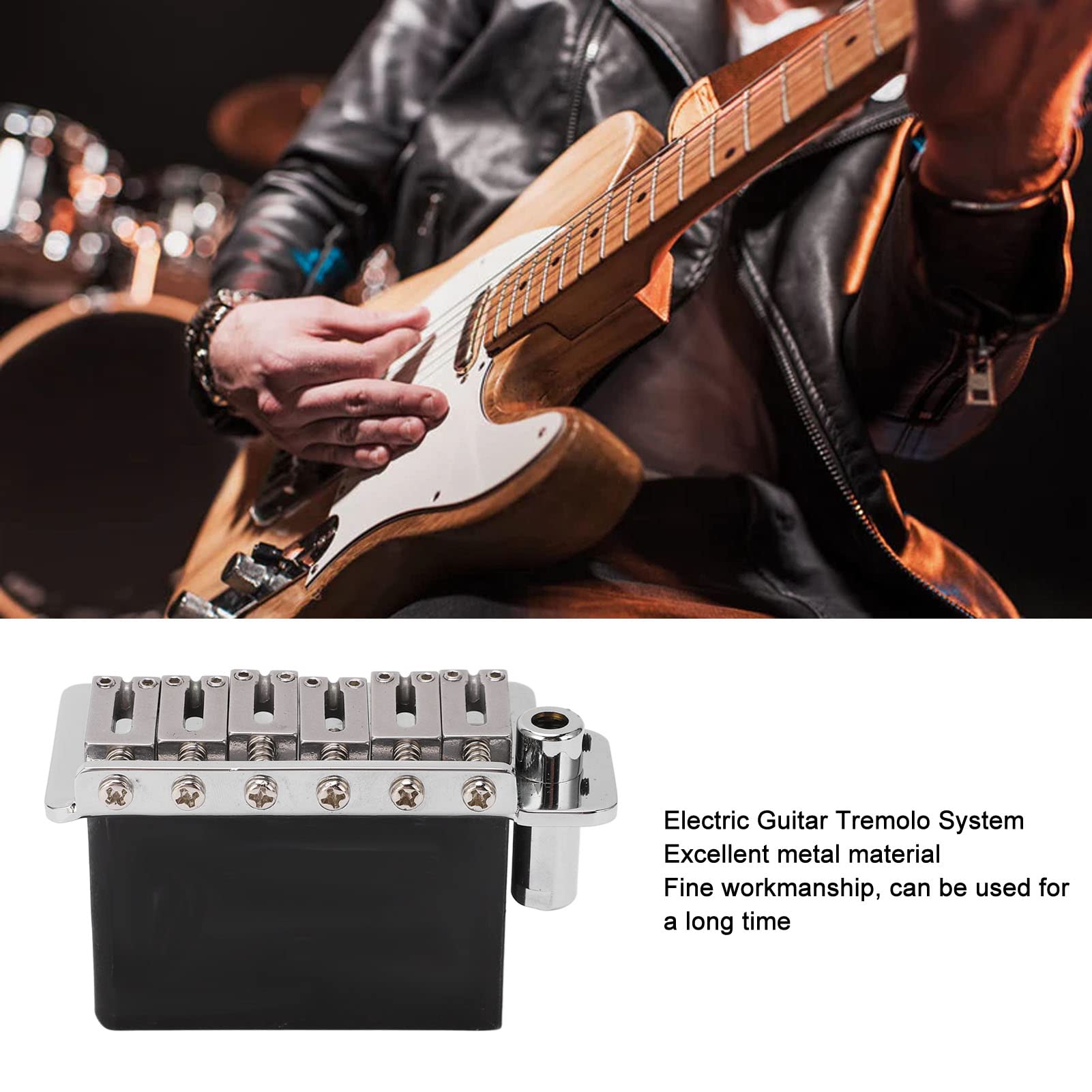 tremolo per chitarra elettrica, set di selle per ponte a 6 corde, parti di ricambio per strumenti professionali, con pregevole fattura, robusto metallo, argento lucido, per la