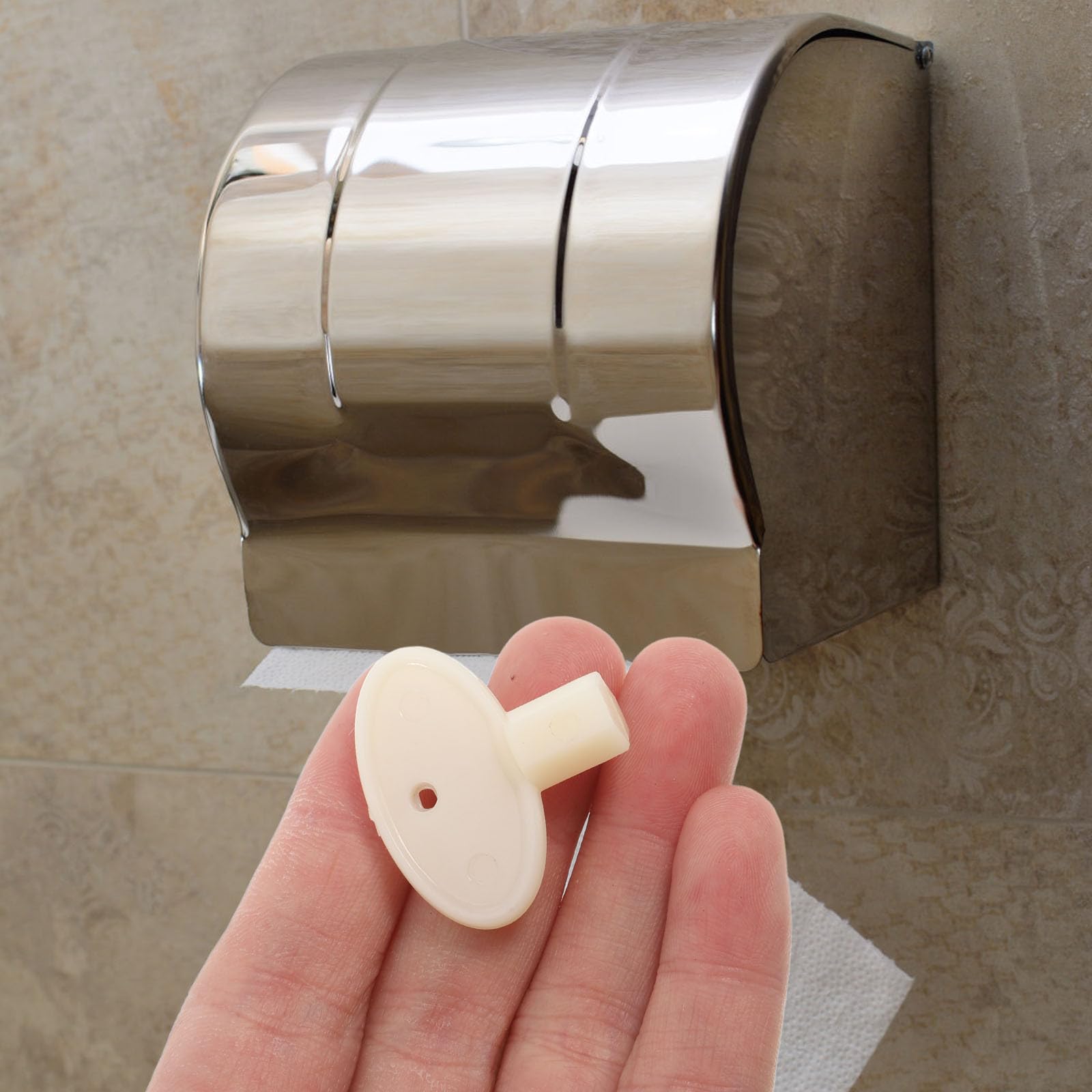 TOPBATHY Llave para Dispensadores de Papel Higiénico Comerciales Repuesto Portarrollos Cierre Seguro
