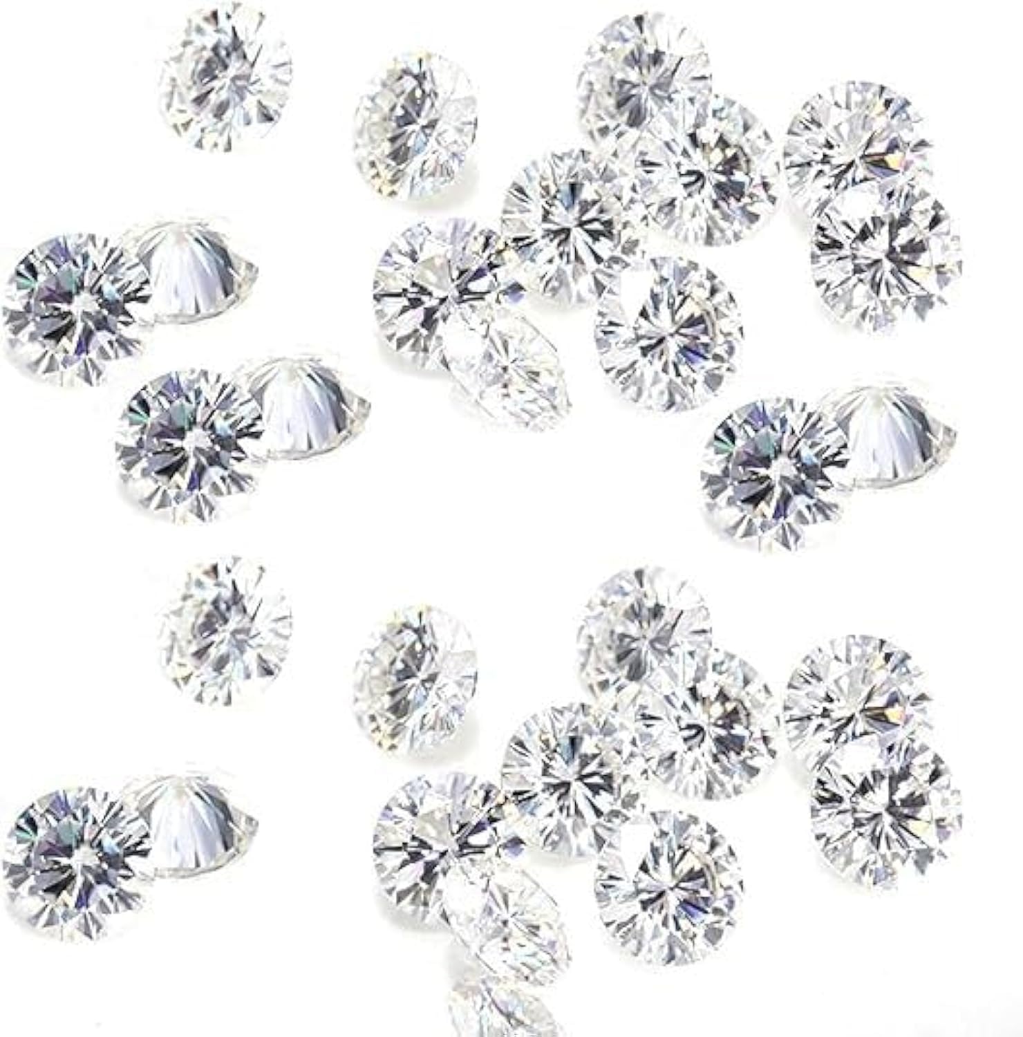 Gunmit JewelsLab Grown Loose CVD Diamond Lot 1mm-1mm Mix Sizes 0.2 CT Lot Round D-E-F Color VVS-VS Diamonds