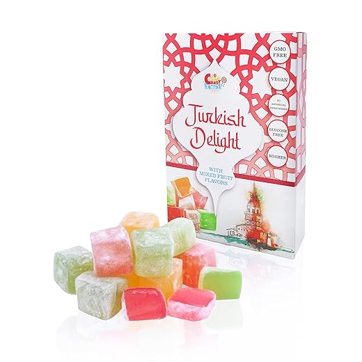 Sarah's Candy Factory Turkish Delight with Assorted Fruit Flavors (8.8 oz) Gifts for Everyone