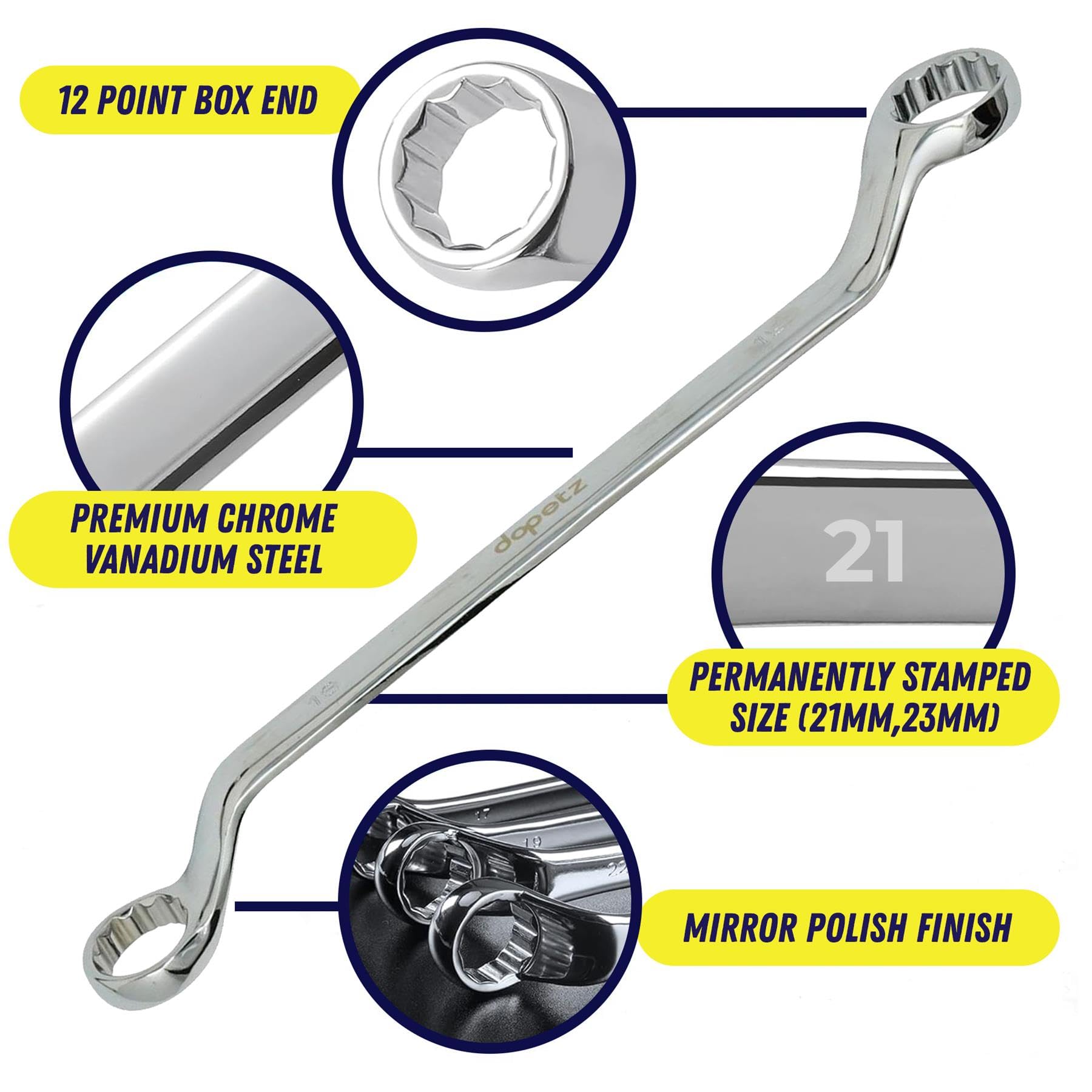 SW-Stahl Ring Spanner Wrench – 21mm X 23mm, 320mm Long, Open-End Design - View #11