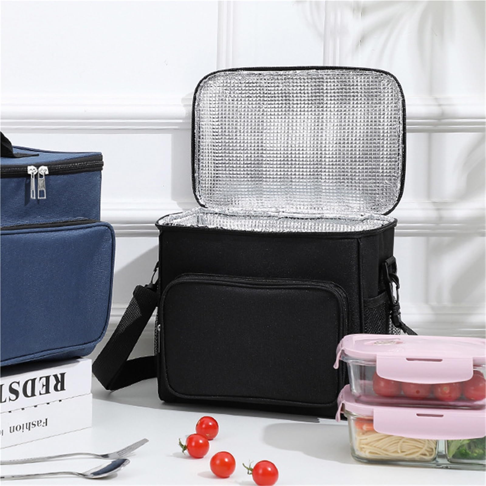 Bolsa Bento gruesa de tela Oxford, bolsa aislante portátil gran capacidad, pícnic al aire libre, almuerzo for estudiantes, 2 uds