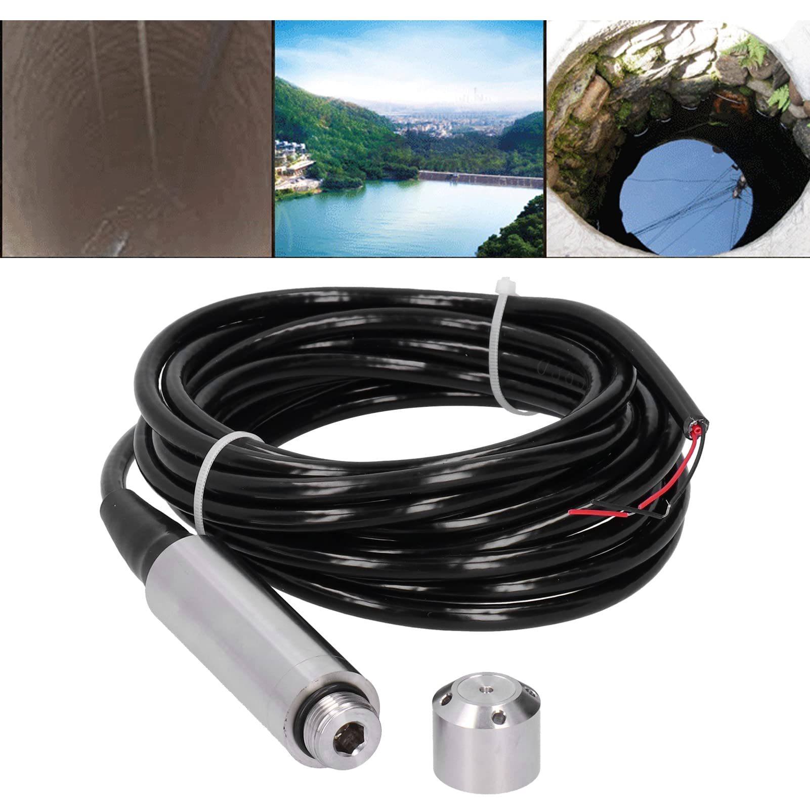 Transmisor de Nivel de Líquido, Sensor de Nivel de Tanque de Agua IP68 Sonda Desmontable Tanque Sensor de Agua Nivel 4 a 20Ma Salida de Señal (0-10m)