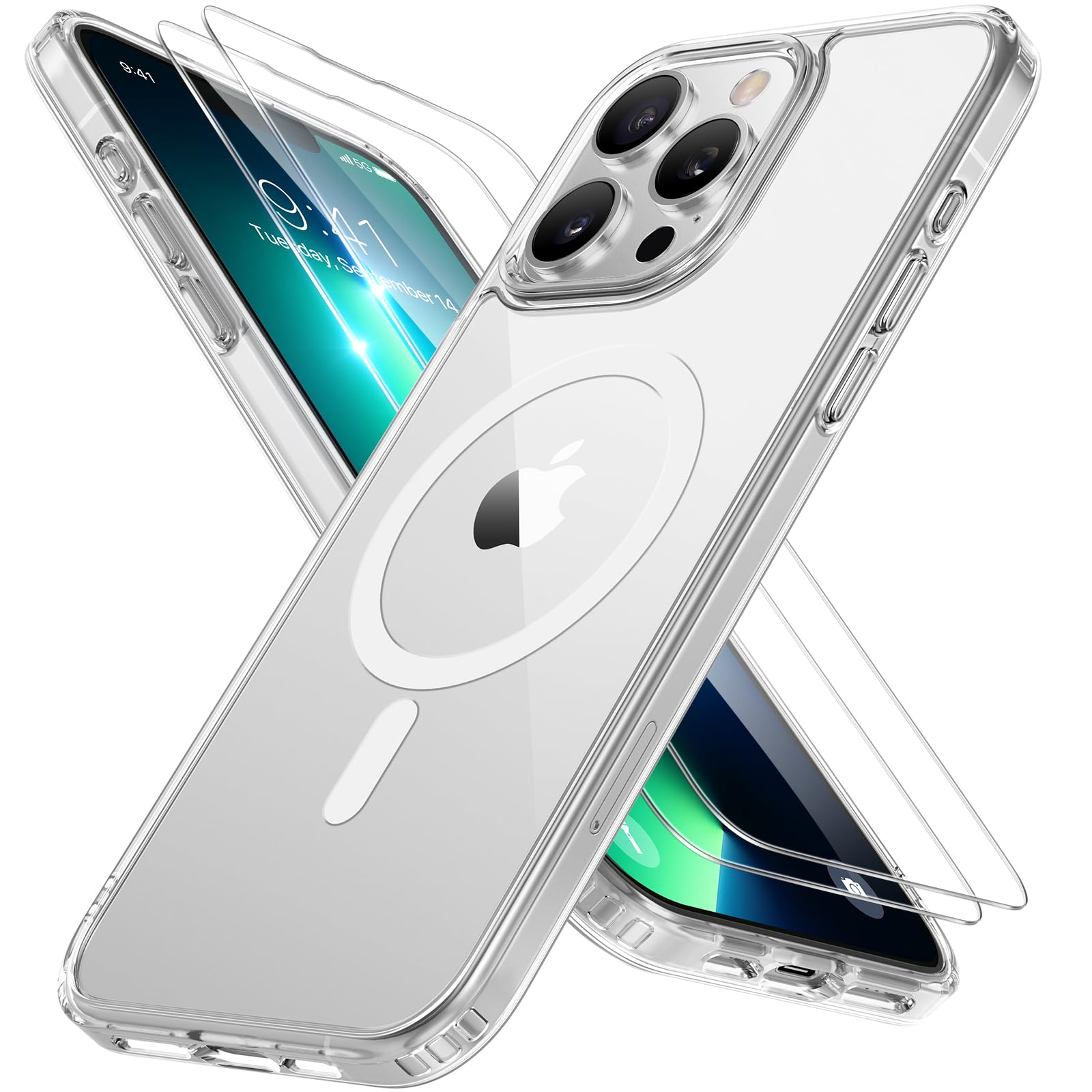 Miracase Magnetisch für iPhone All Series Hülle mit Magsafe [TOP Militärschutz & Magnetkraft] Stoßfest Kratzfest mit Samtiger Haptik Extrem Langlebig Handyhülle für iPhone