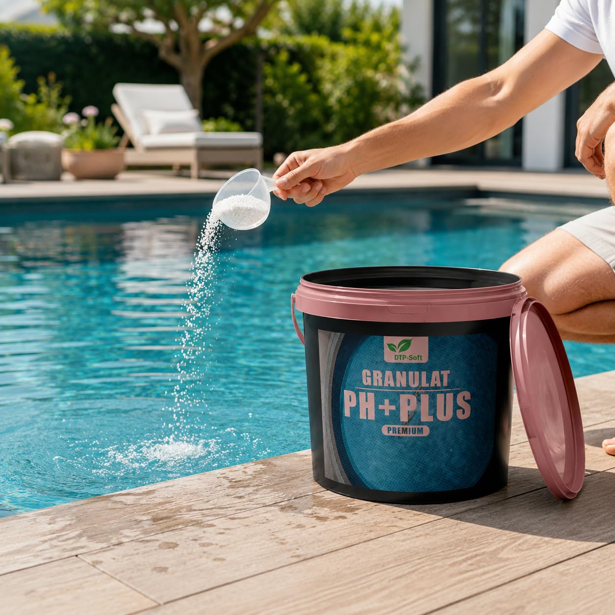 pH Plus Heber Granulat 10 kg - pH Wert Heber für Schwimmbecken und Whirlpool - wasserlöslicher pH Regulator zur pH-Wert Erhöhung, Pool Wasserpflege Granulat - Premium Schwimmbadpflege