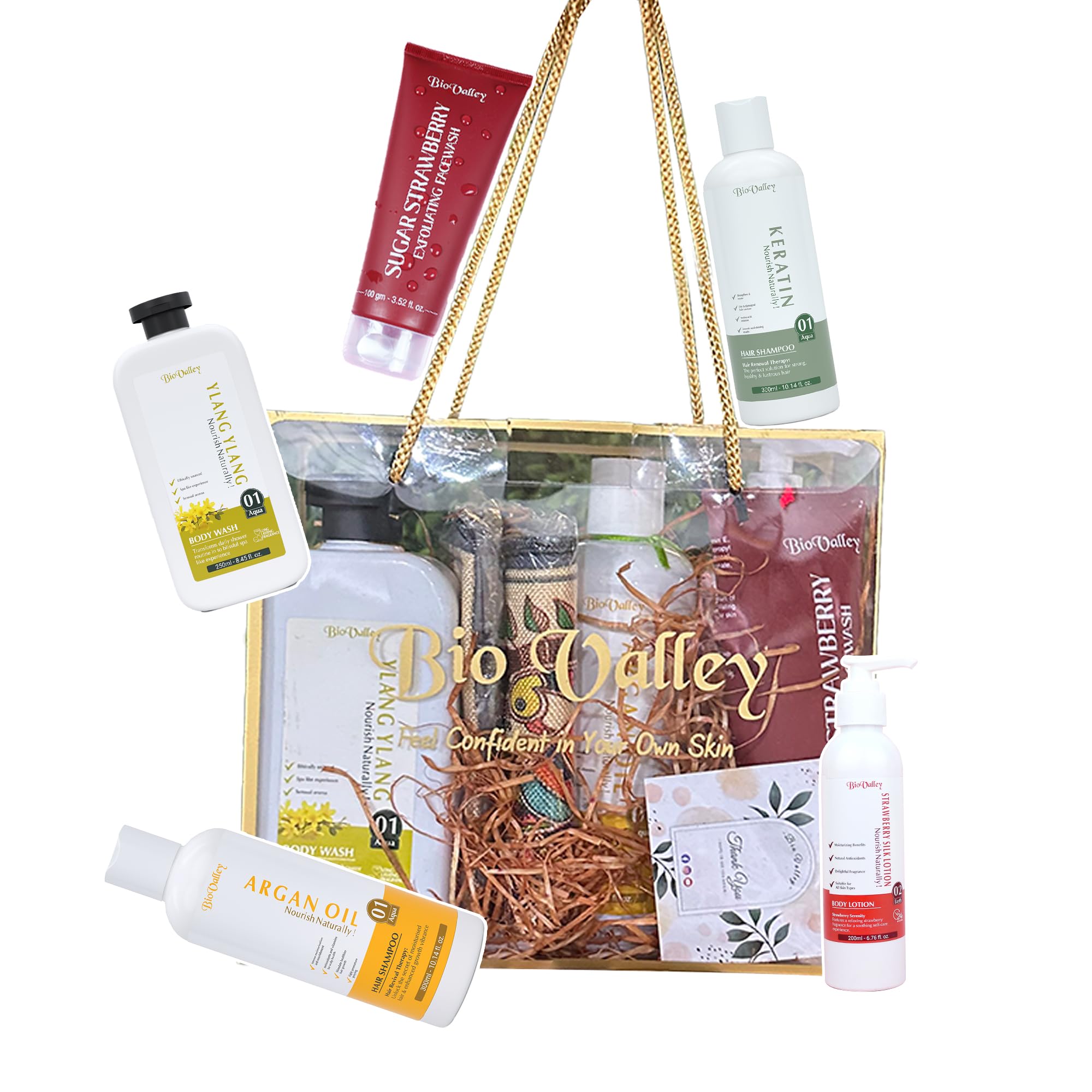 Bio Valley Glow Gift Box Skincare & Haircare Essentials Gift Set (Shampoo, Body Lotion, Face Wash & Body Wash) for Women Men Festive Self-Care Kit for Diwali, Christmas, Valentine's, Birthday & Special Occasions-image-25