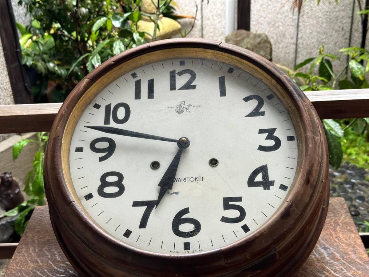 Amazon.co.jp: 当時物 尾張時計 丸型 振り子時計 トレードマーク  