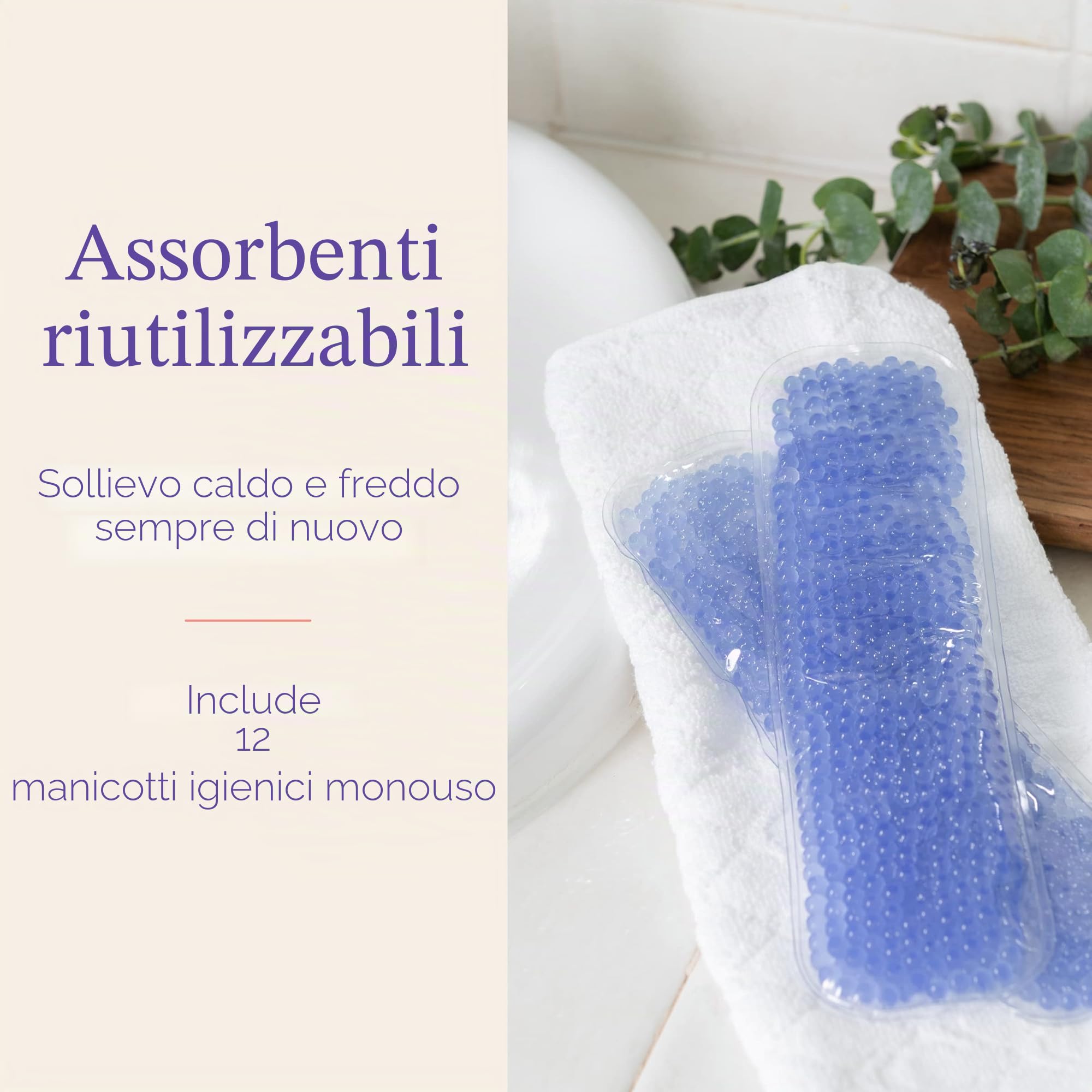 Lansinoh Cold & Warm Assorbenti di sollievo post-parto – Assorbenti refrigeranti post-parto riutilizzabili per microonde nel congelatore Recupero di elementi essenziali dopo il parto