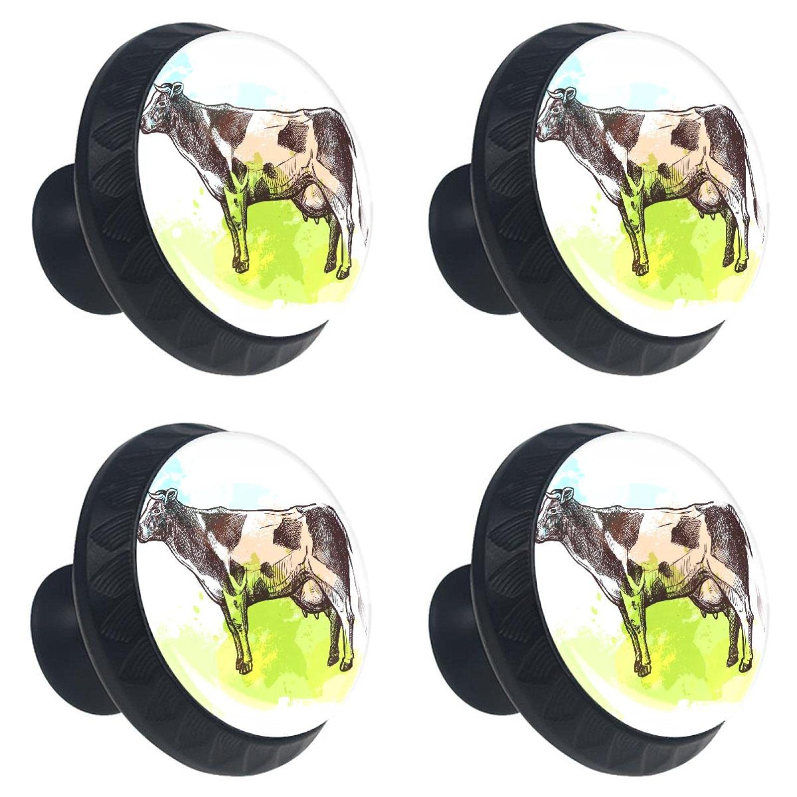 Boutons de tiroir vache ergonomiques et faciles à installer | Lot de 4 poignées design
