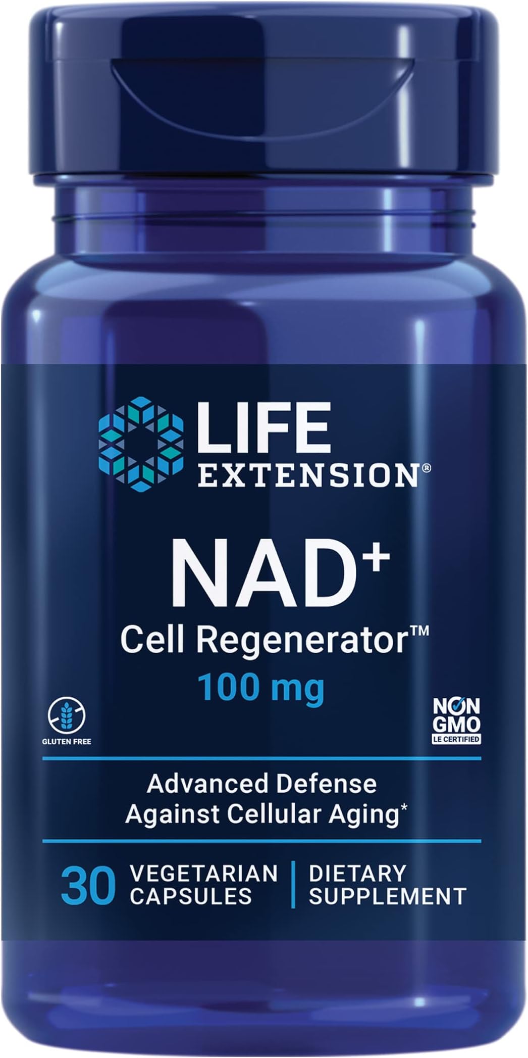 NAD+ Cell Regenerator 100 mg - NIAGEN Nicotinamide Riboside Formula - NAD Supplement for Healthy Cellular Metabolism, Anti-Aging & Longevity - Gluten Free, Non-GMO, Vegetarian - 30 Capsules