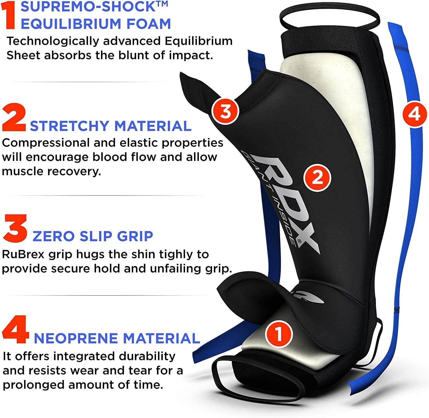 RDX Shin Guards for Kickboxing, Muay Thai, MMA Fighting, Approved by SATRA, Neoprene Instep Leg Protector Foam Pads, Protective Gear for Martial Arts, Sparring, BJJ Training and Boxing : Sports & Outdoors