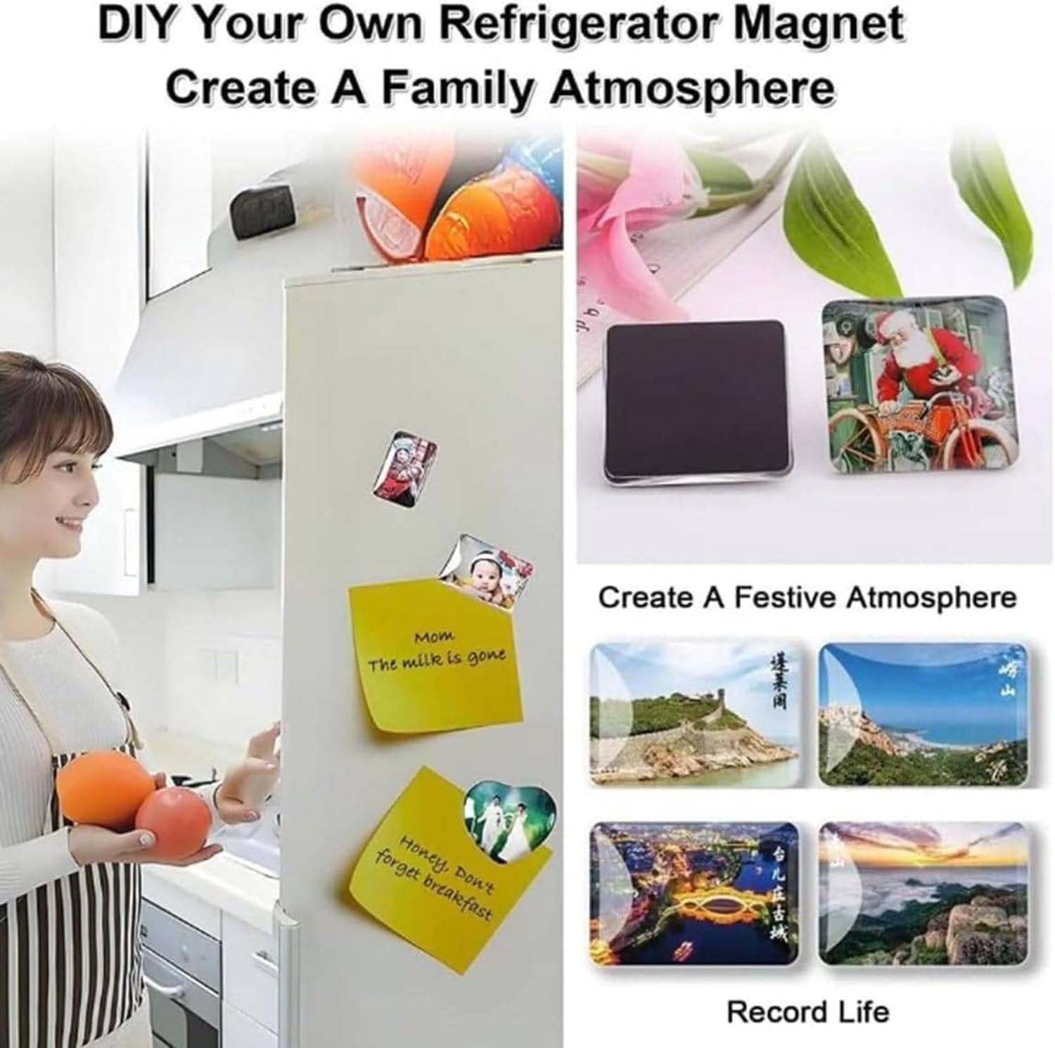 Máquina para Hacer Insignias E Imanes De Refrigerador, Máquina para Hacer Imanes, Máquina para Hacer Botones Magnéticos Cuadrados para Refrigerador, con 100 Materiales. 90 * 65mm