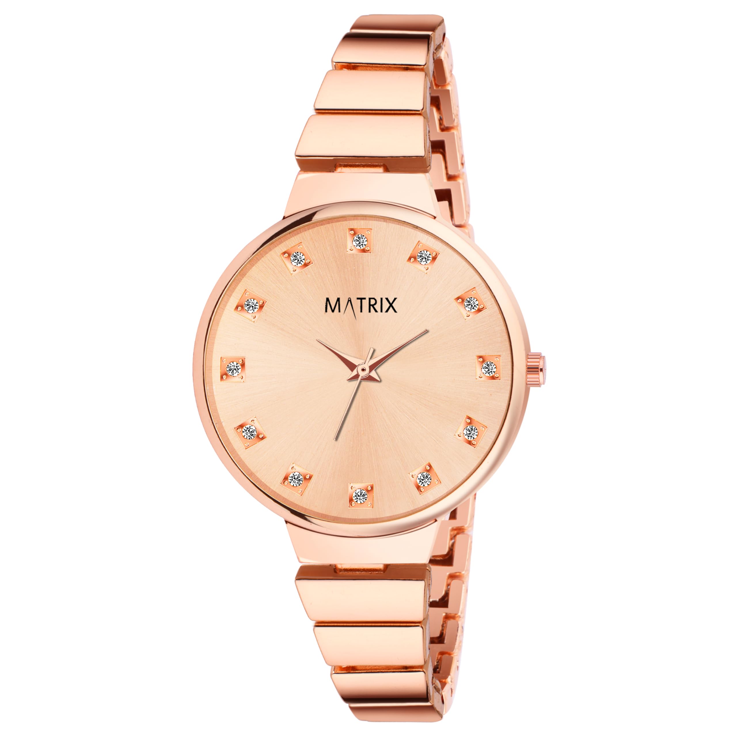 Matrix Stainless Steel Moments Collection | Minimalistic Stone Dial With Sleek Chain Analog Watch For Women & Girls, Dial Color-Rose Gold, Band Color-Rose Gold (B0D32X5B86) Amazon Price History, Amazon Price Tracker