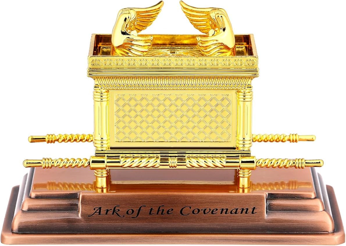 Niltracy Golden Ark of The Covenant Ark of Religious Statue, Gold Religious Decorative Figurine Table Figurine Jewish Testimony Judaica Israel Statue for Home Decor